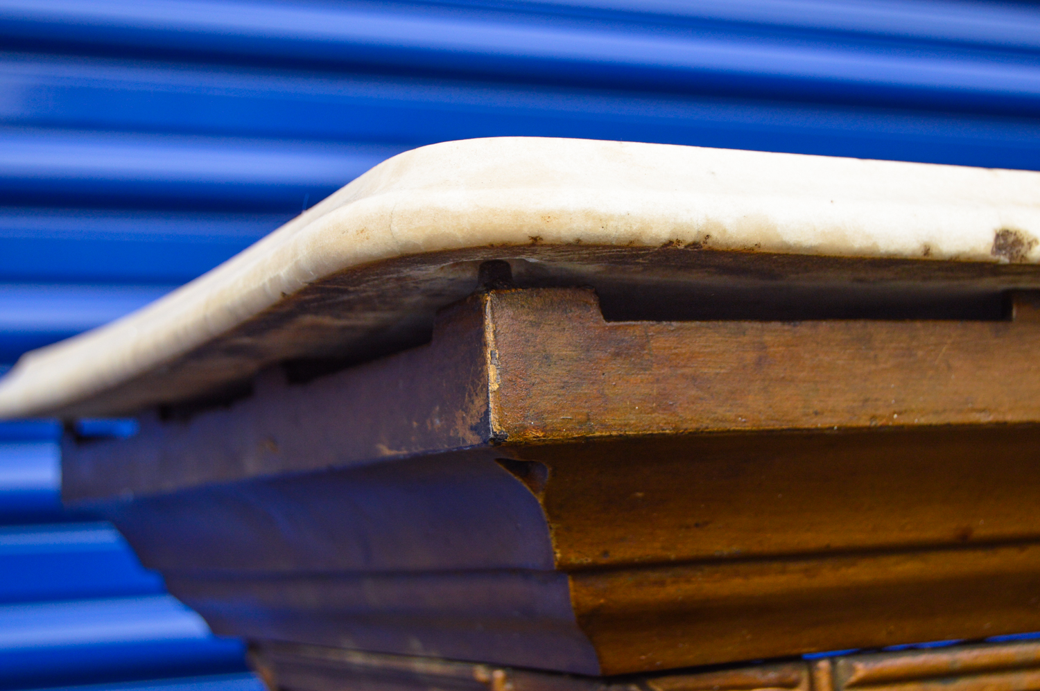 Antique Cast Iron Stand with Marble Top