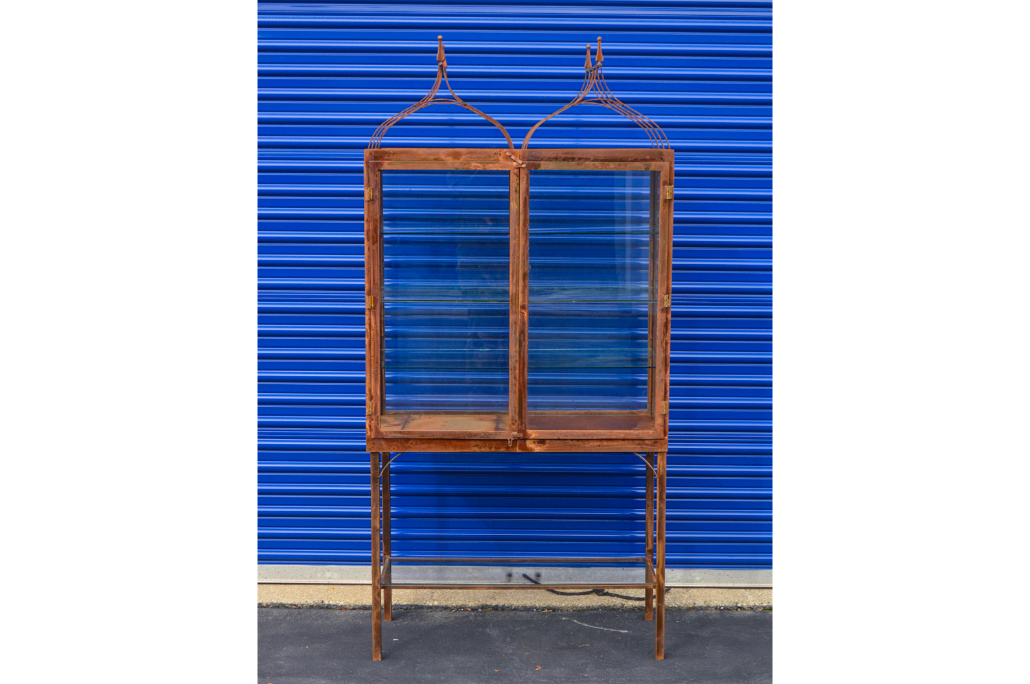 Standing Glass and Metal Terrarium