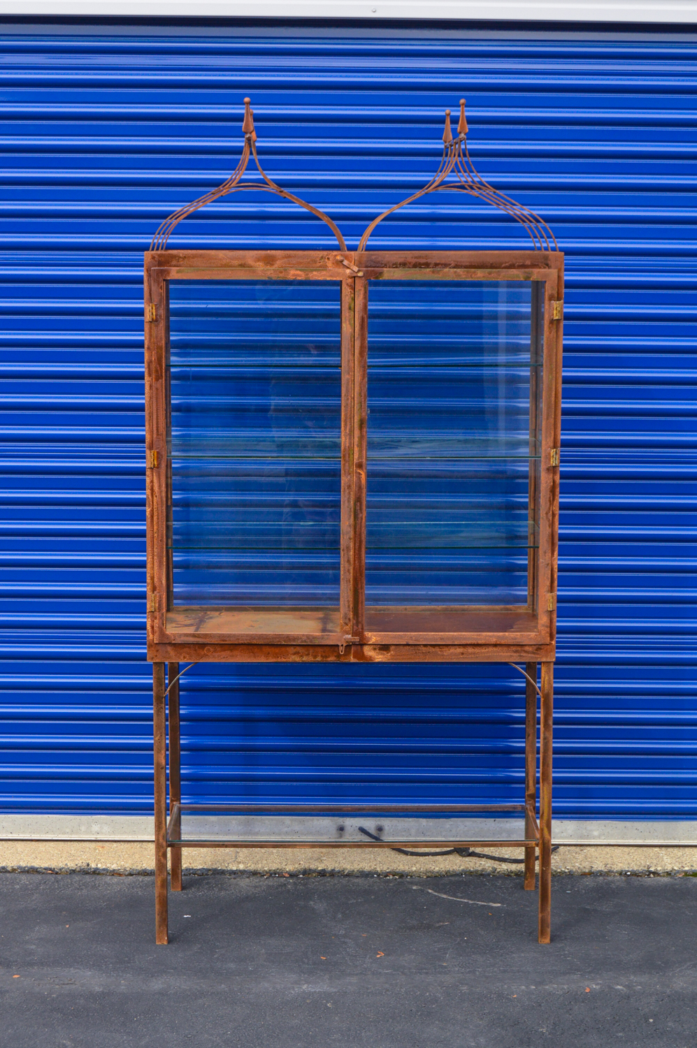 Standing Glass and Metal Terrarium