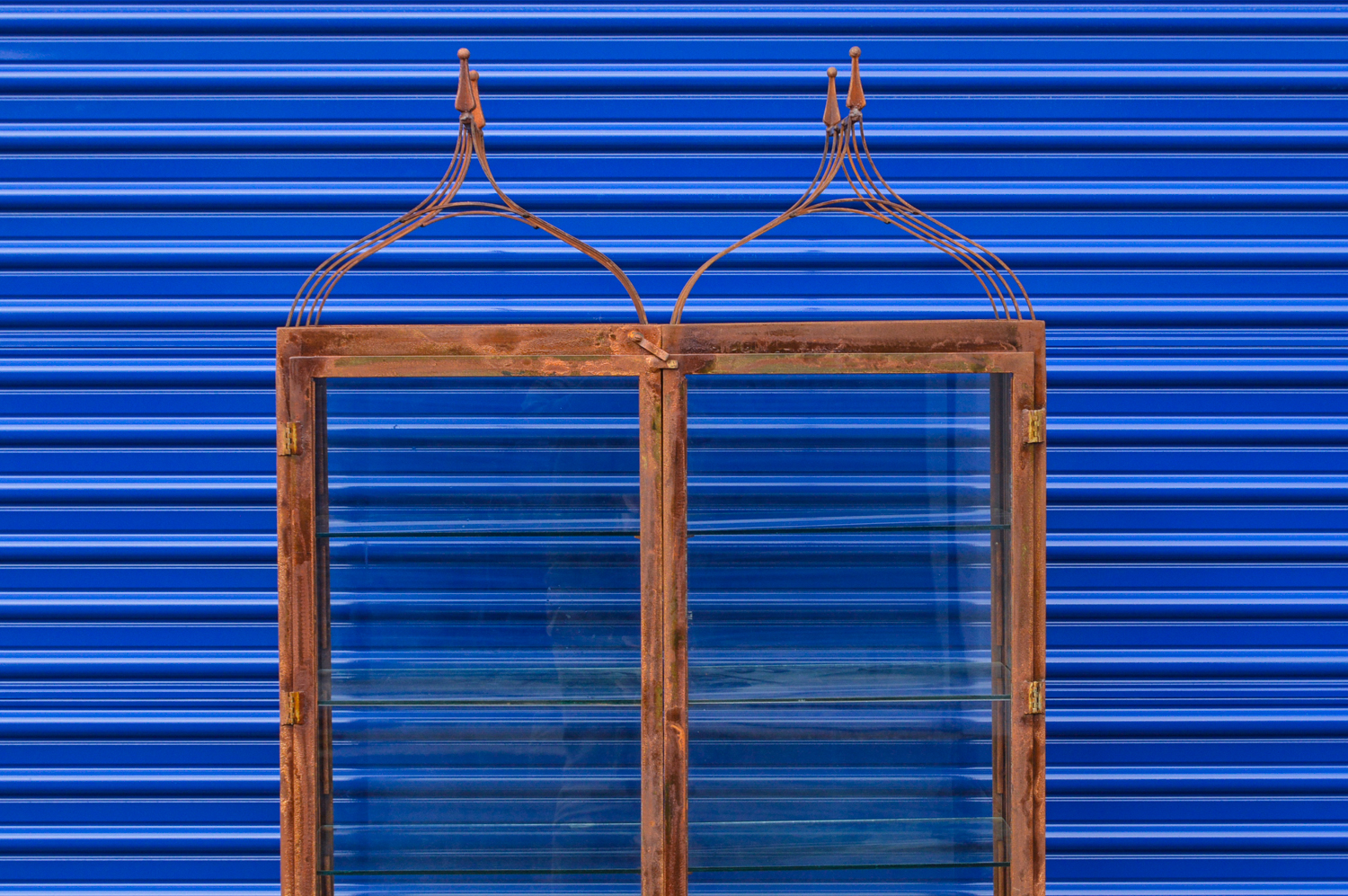 Standing Glass and Metal Terrarium