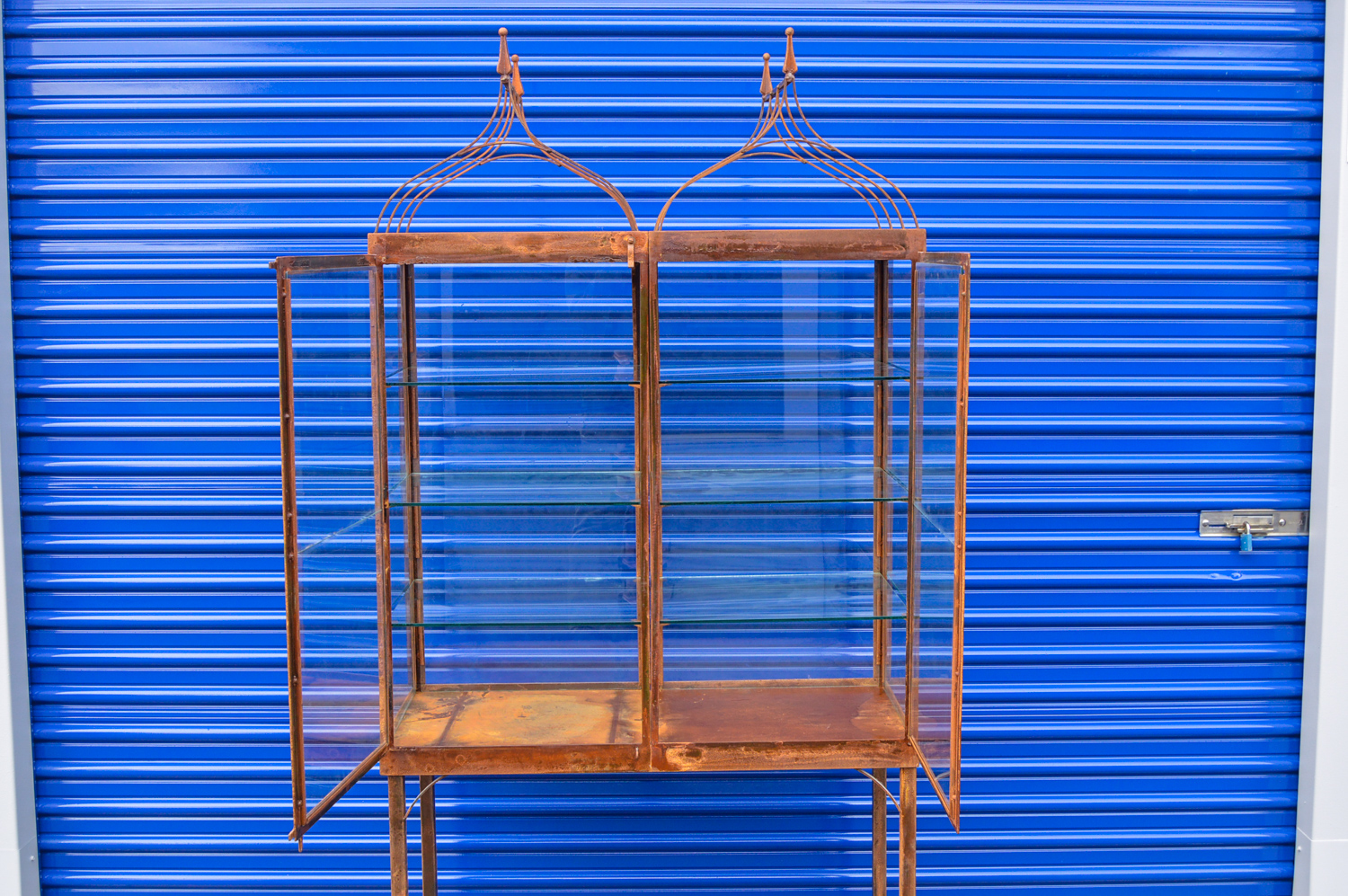 Standing Glass and Metal Terrarium