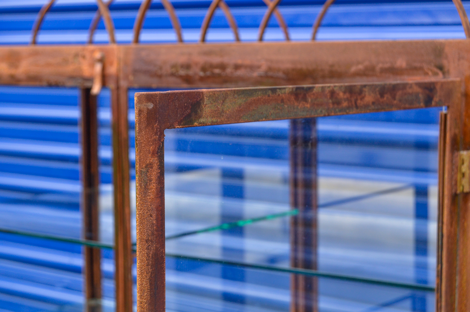 Standing Glass and Metal Terrarium