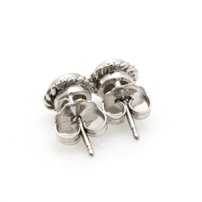 14K White Gold Diamond Stud Earrings