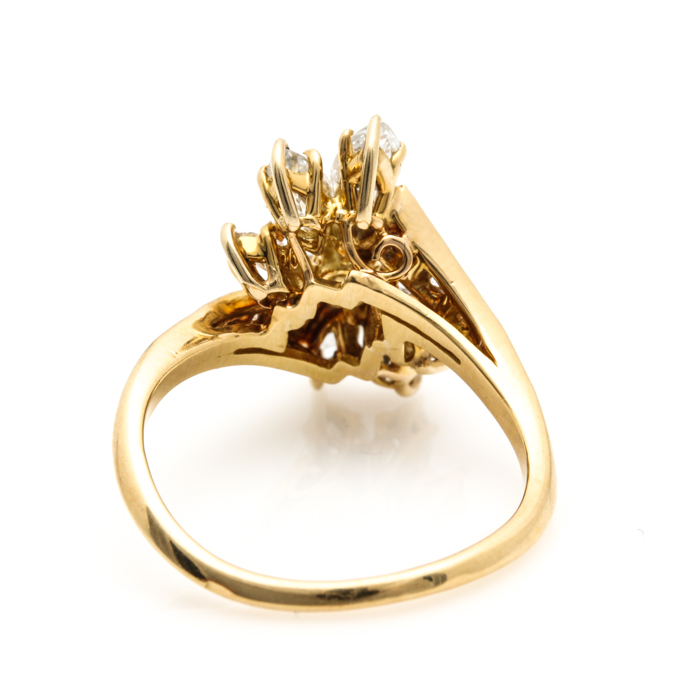 18K Yellow Gold 1.72 CTW Diamond Bypass Ring