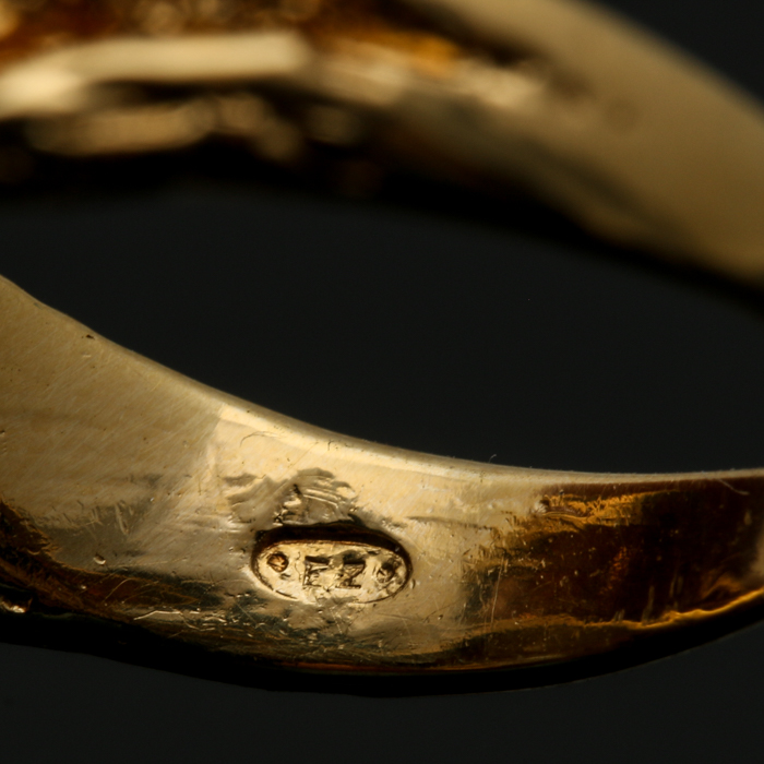 18K Yellow Gold Cultured Pearl and Gemstone Ring