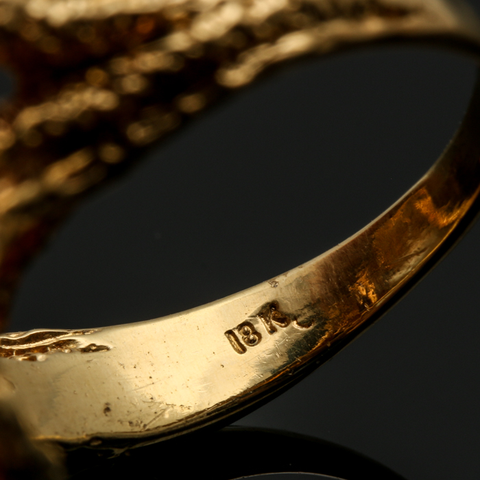 18K Yellow Gold Cultured Pearl and Gemstone Ring