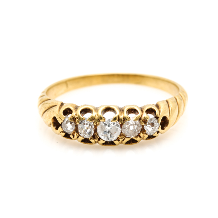 Victorian 18K Yellow Gold Diamond Ring