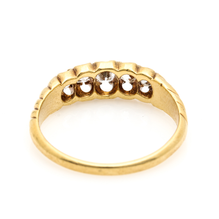 Victorian 18K Yellow Gold Diamond Ring