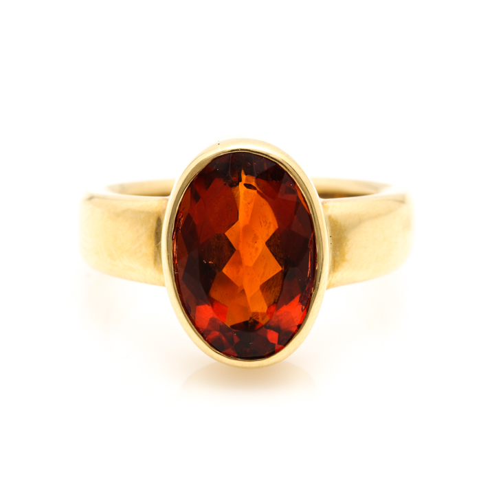 18K Yellow Gold 3.59 CTW Citrine Ring