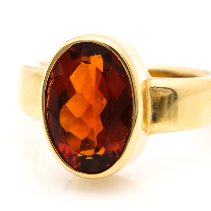 18K Yellow Gold 3.59 CTW Citrine Ring