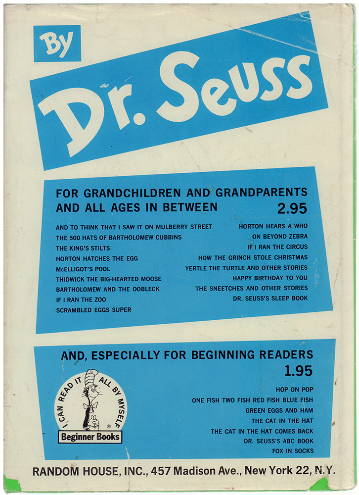 1958 First Edition "Yertle the Turtle & Other Stories" by Dr. Seuss