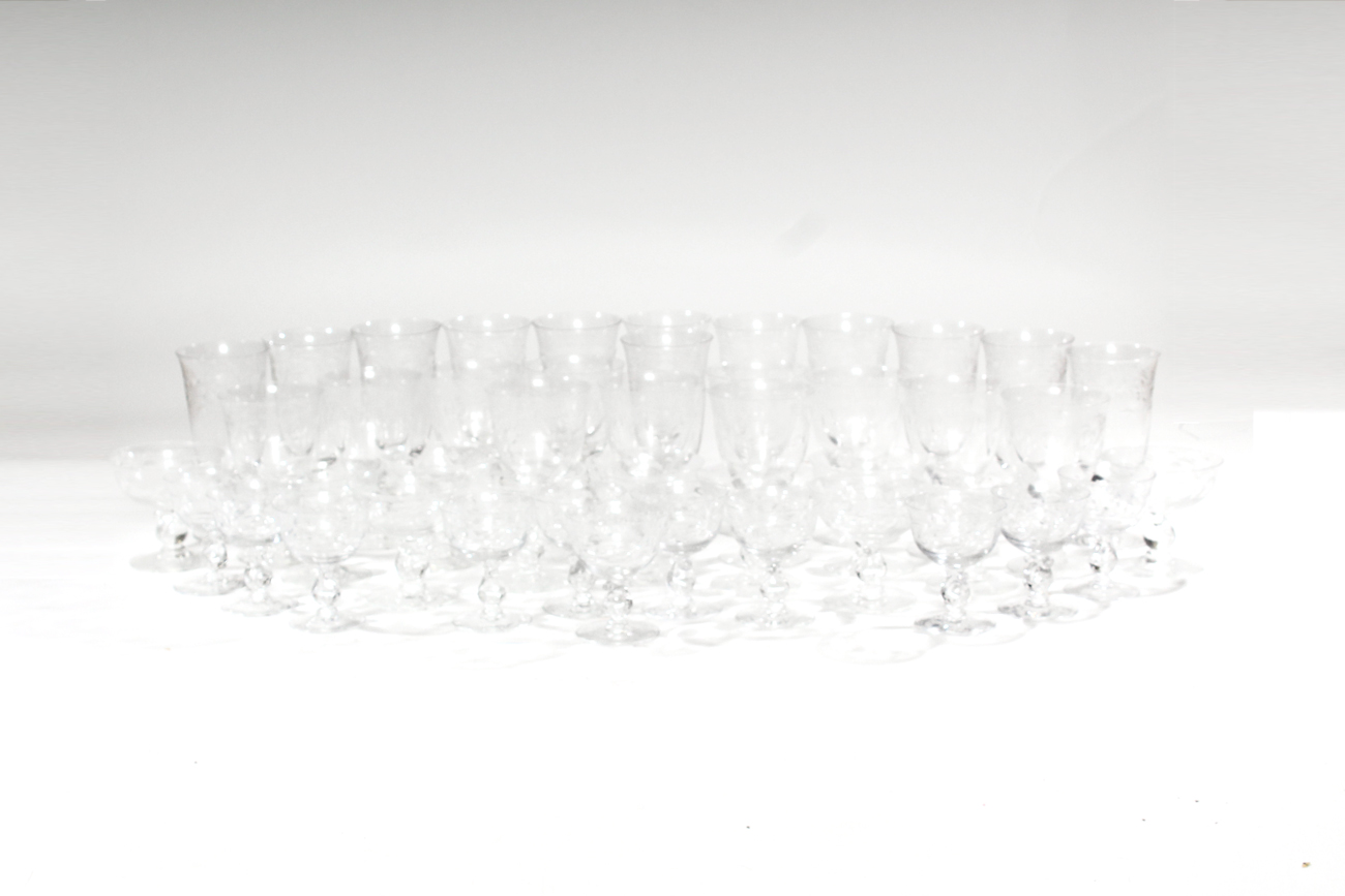 Vintage Etched Heisey Crystal Stemware Collection
