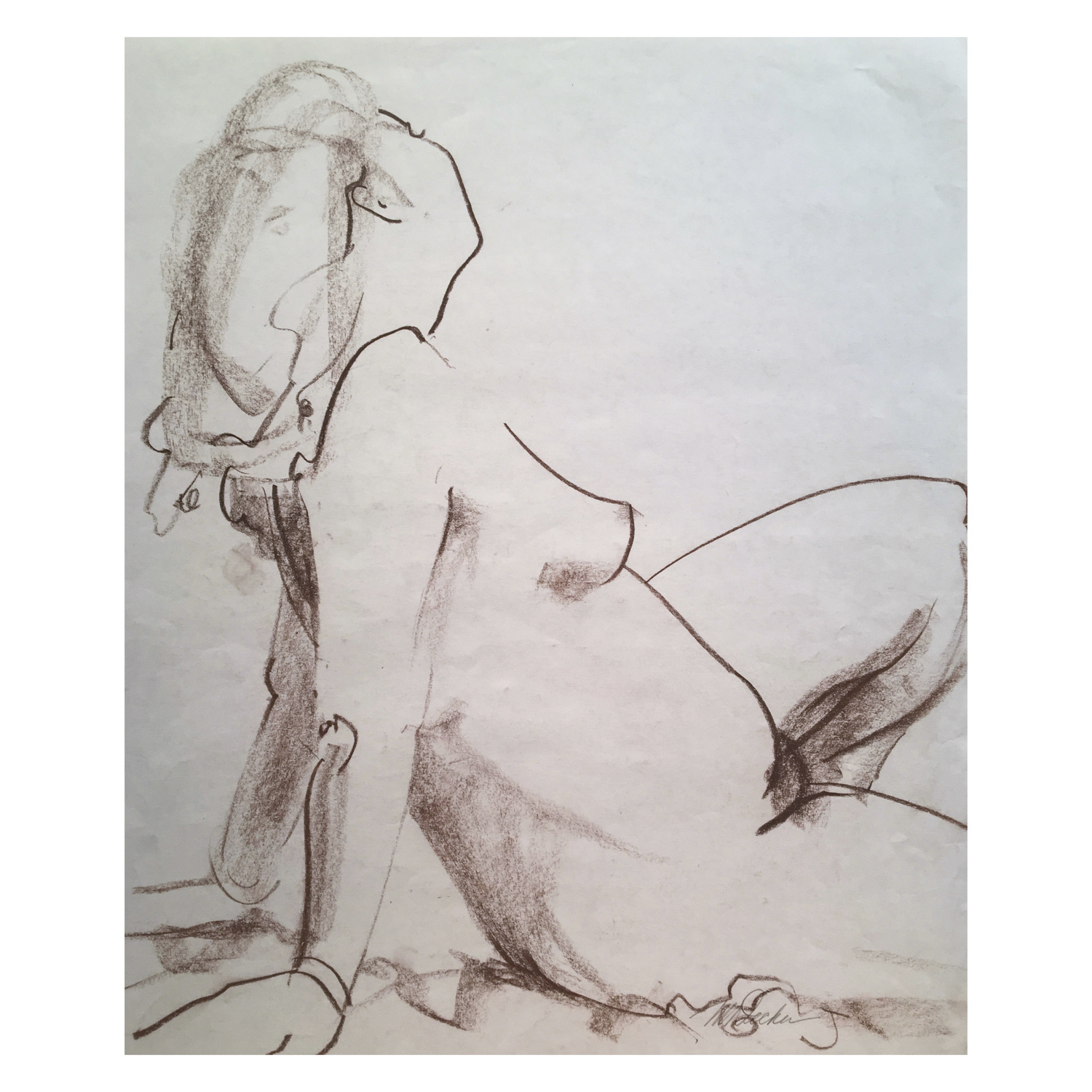 Seated Nude by Michael Decker, 1970's