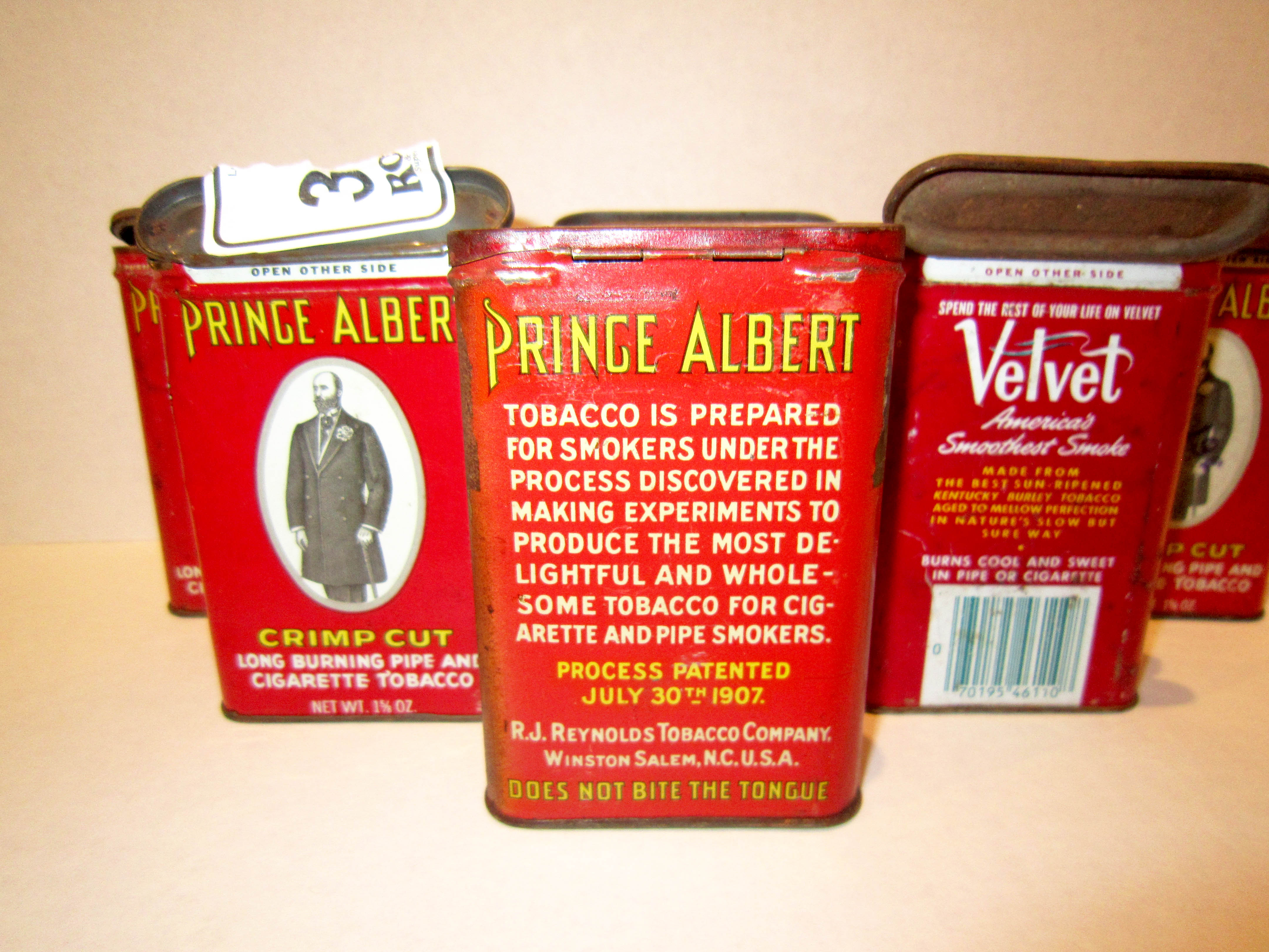 Set of Six Vintage Tobacco Cans