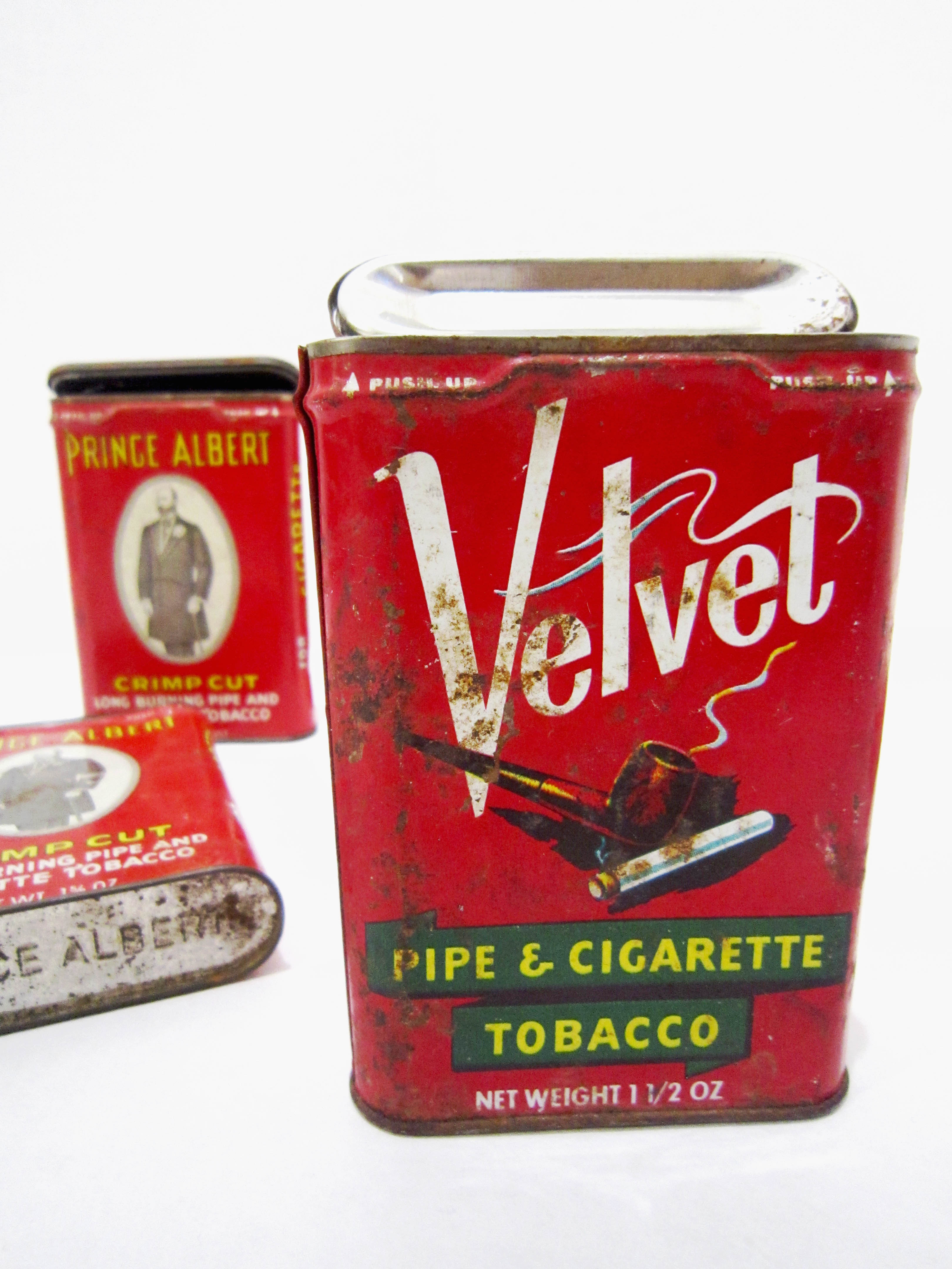 Set of Six Vintage Tobacco Cans