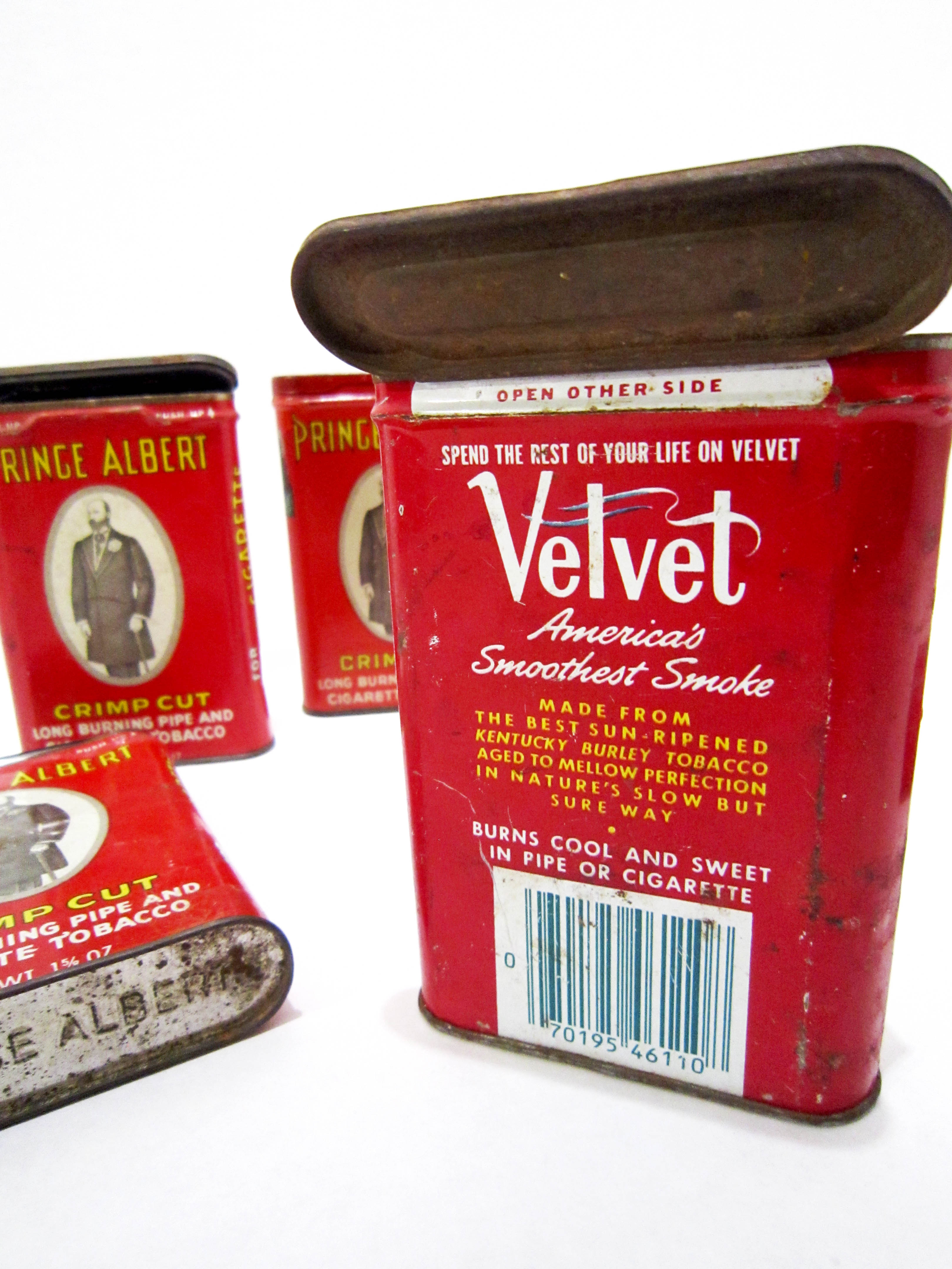 Set of Six Vintage Tobacco Cans