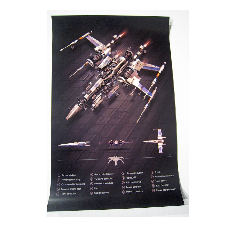 X-Wing Fighter Exploded View Star Wars Artwork