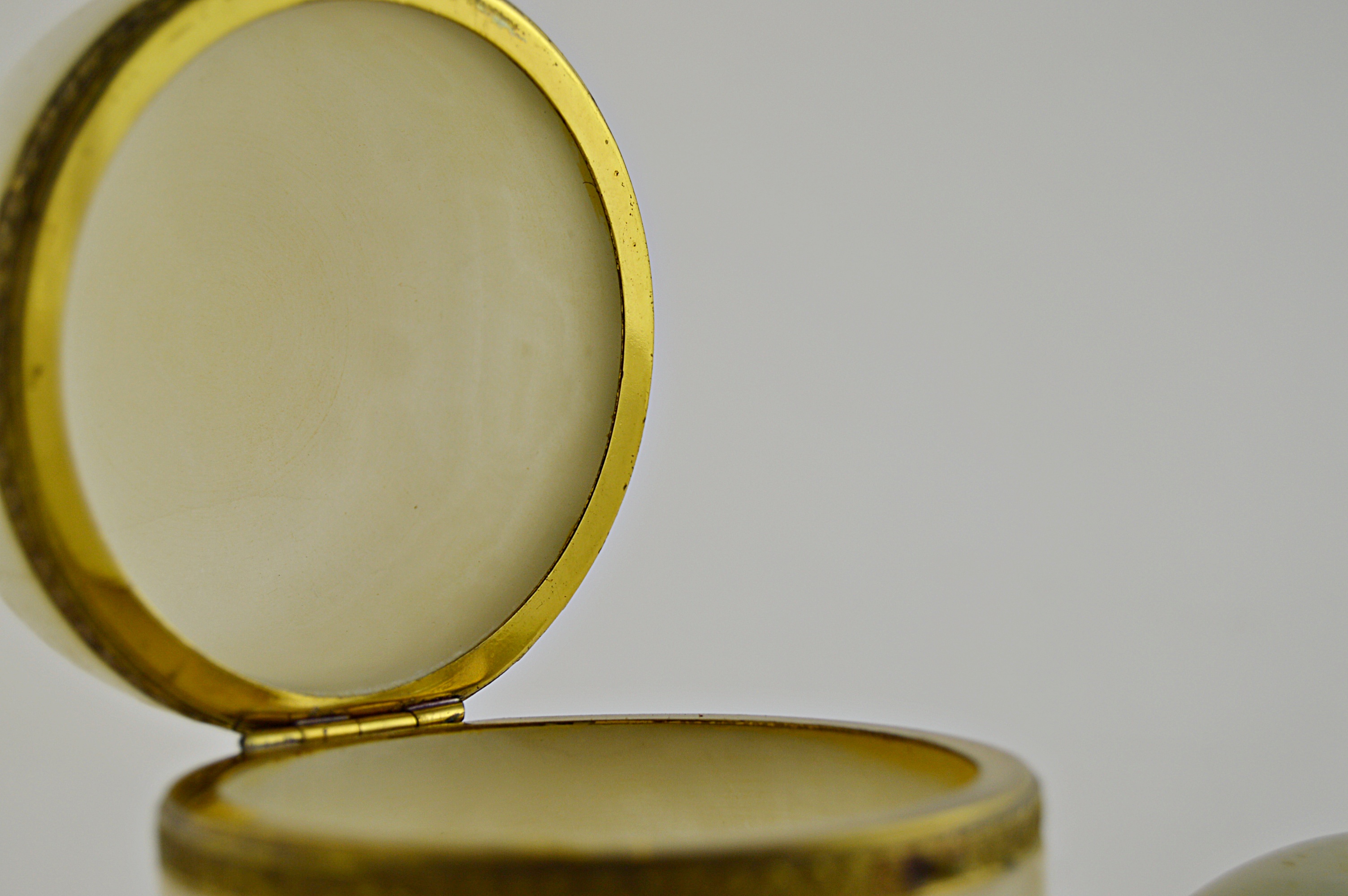 Vintage Italian Onyx Dresser Jar and Marble Egg