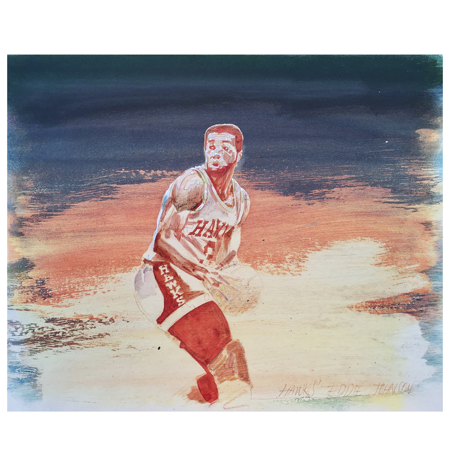 The Hawk's Eddie Johnson by Warren Lamm, 1970's