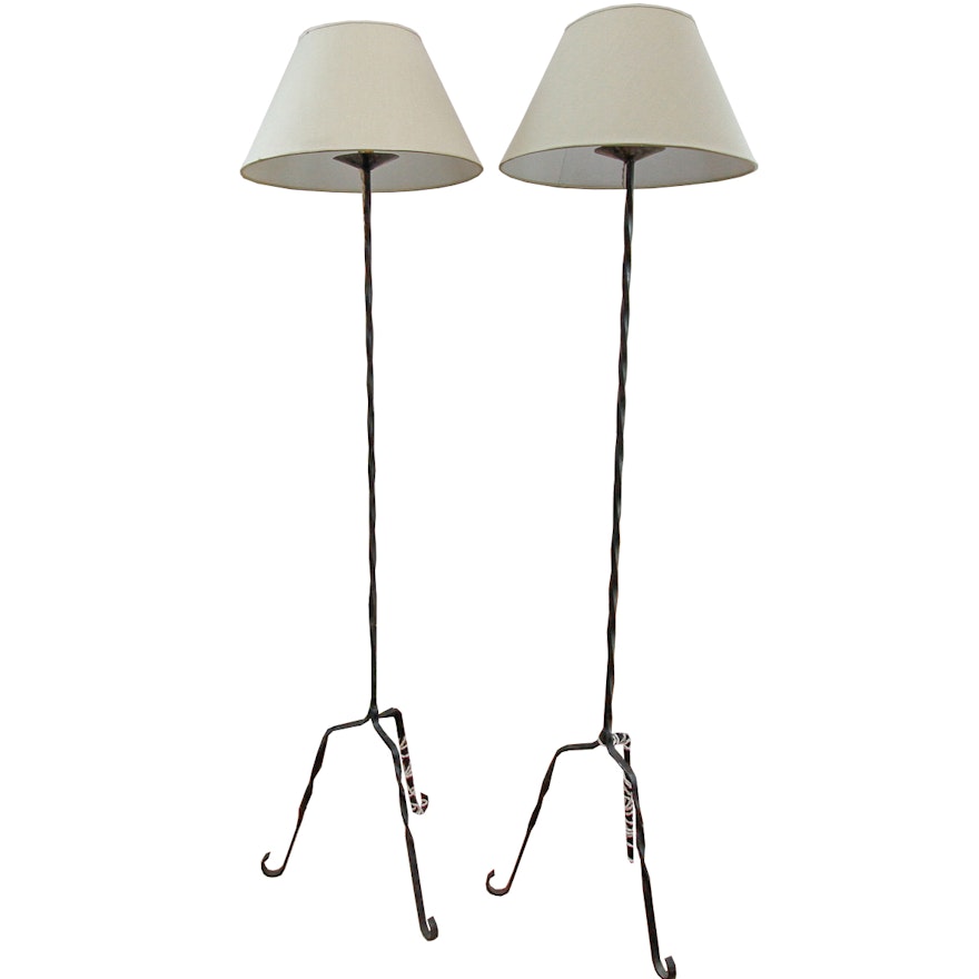 Pair of Iron Floor Lamps