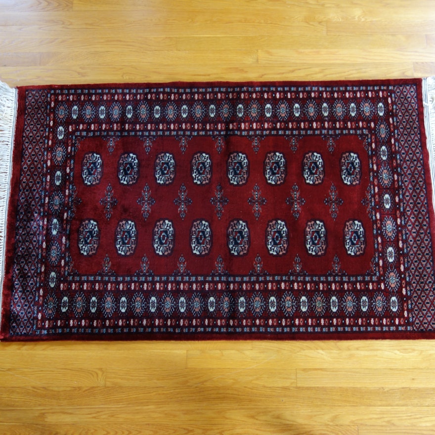 Hand-Knotted Pakistani Tekke Bokara Rug