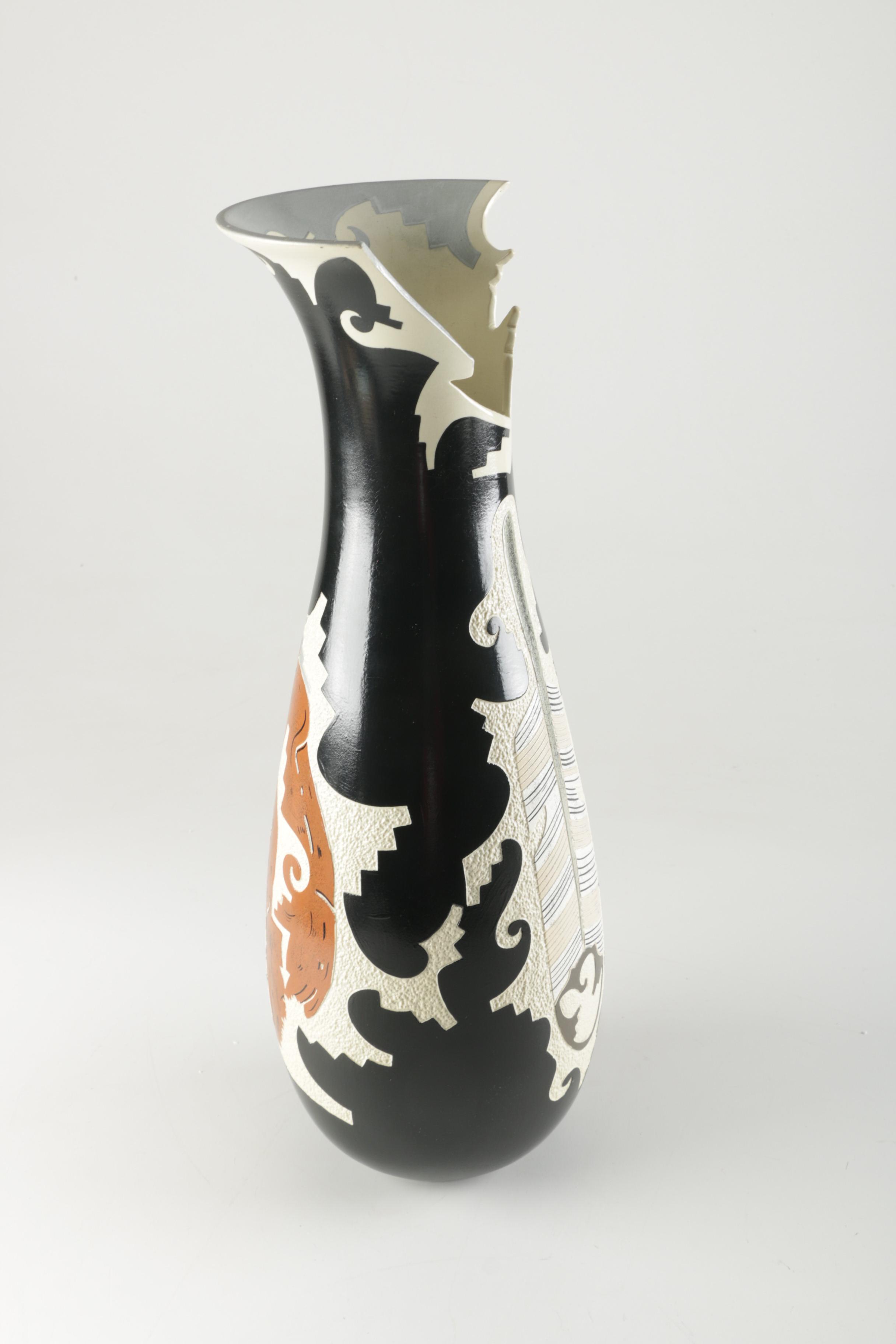 Signed Ernest John Navajo Ceramic Vase