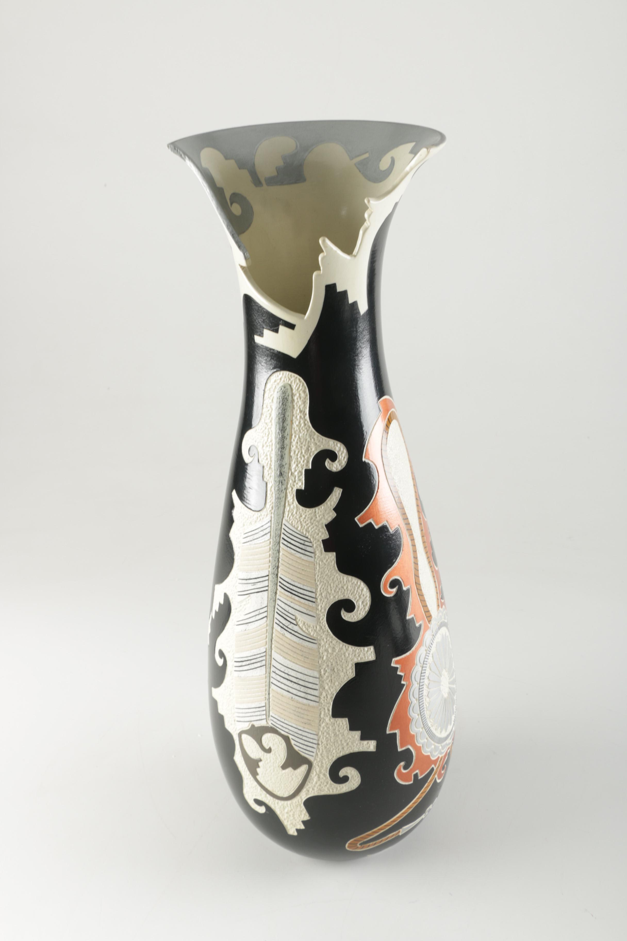 Signed Ernest John Navajo Ceramic Vase