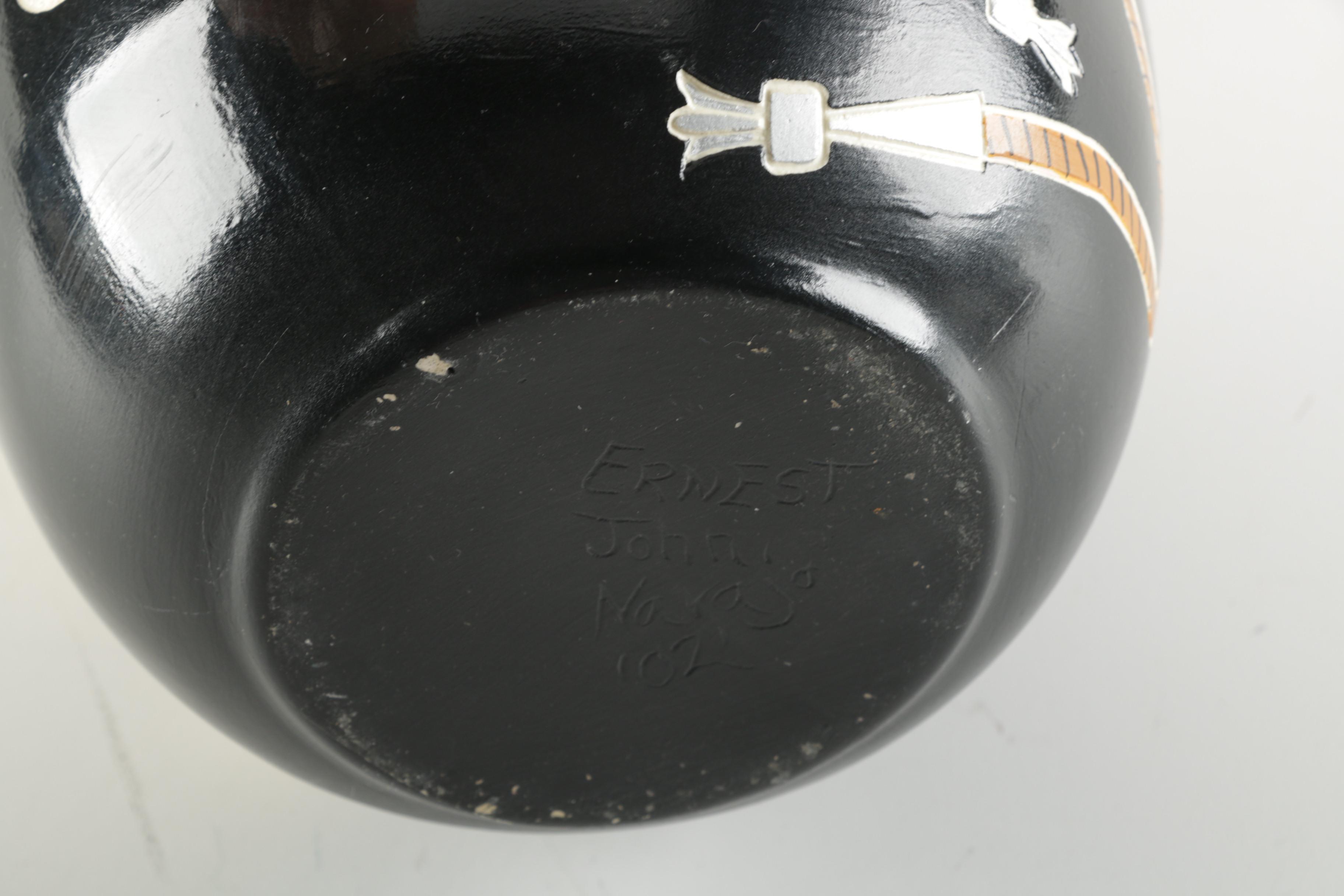 Signed Ernest John Navajo Ceramic Vase