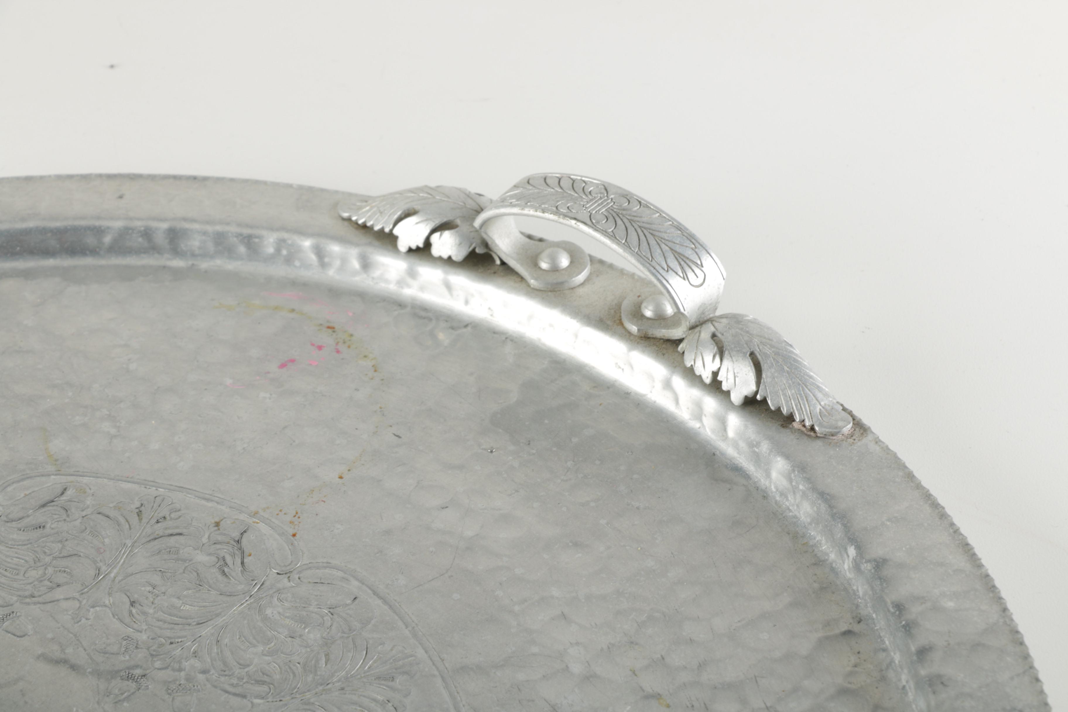 Trade Continental Mark "Oak Leaf and Acorn" Hand Wrought Aluminum Tray