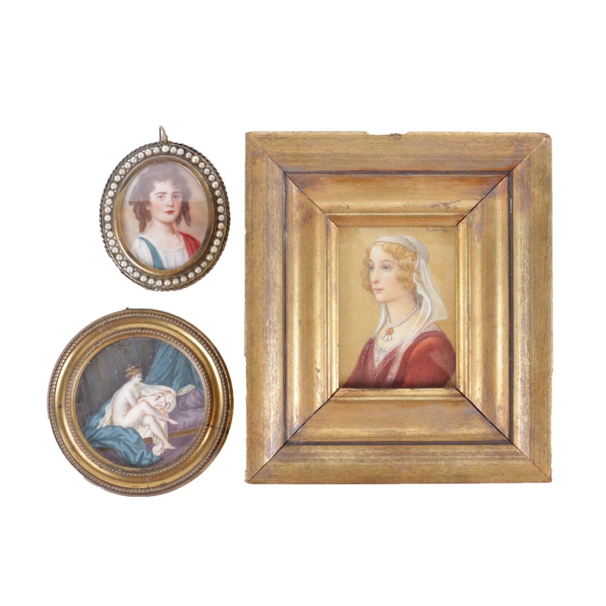 Miniature Paintings of Female Figures