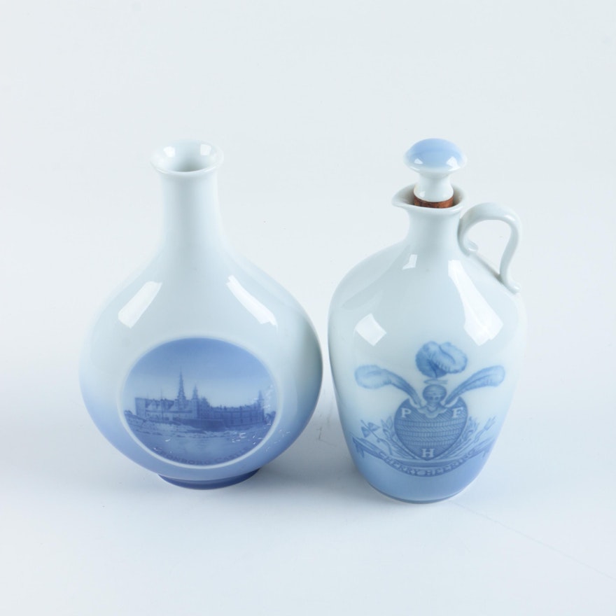 Royal Copenhagen Porcelain Decanter and Vase