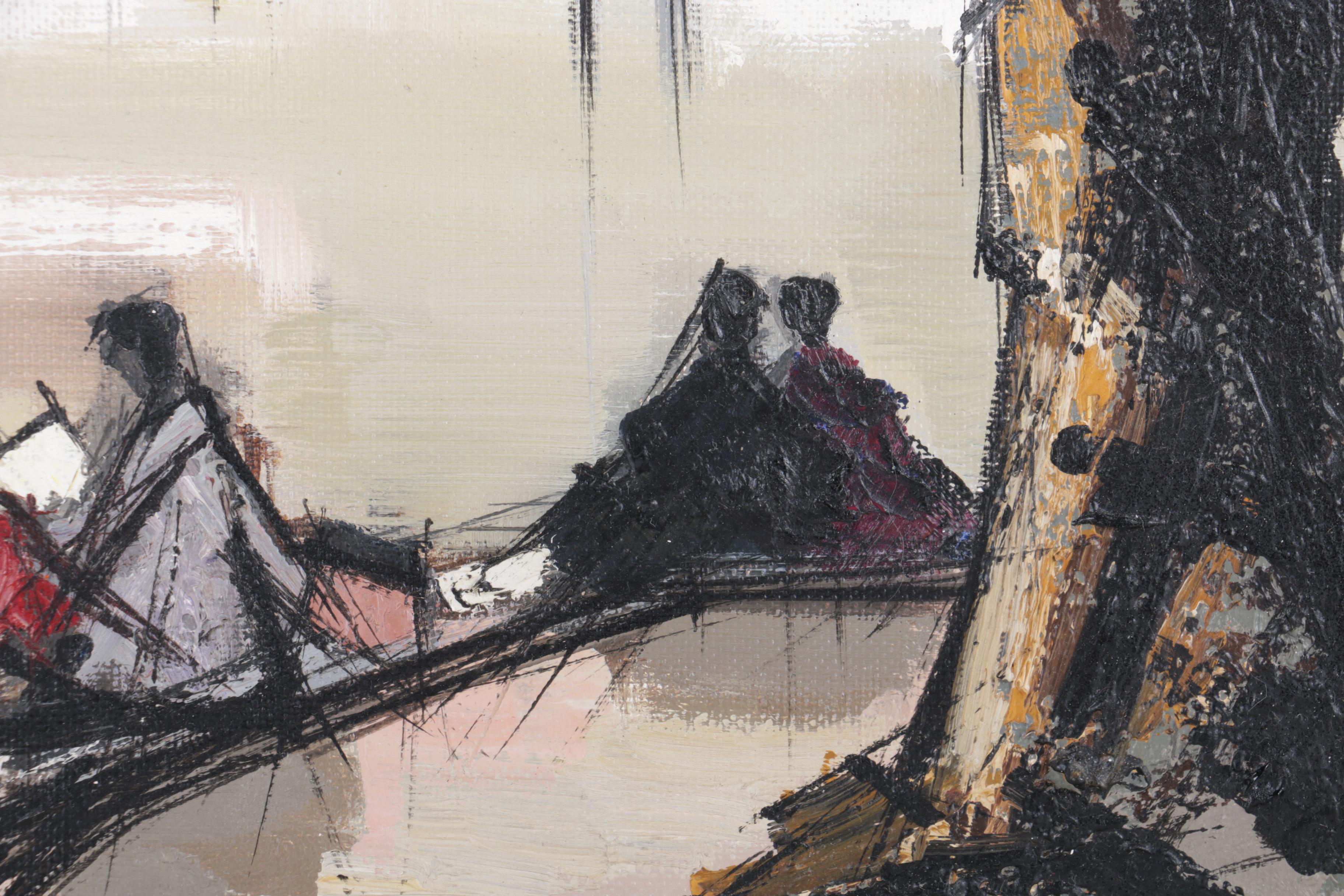 F. Claude Oil Painting on Canvas of City Scene