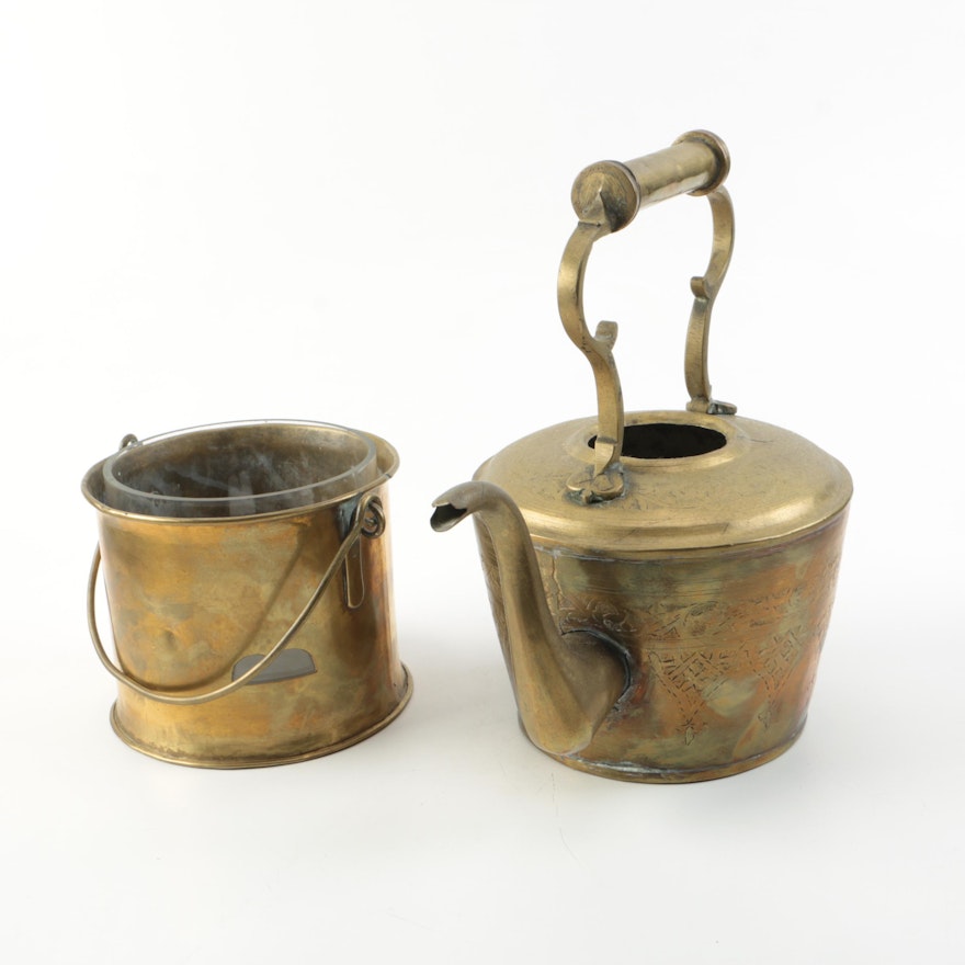 Brass Kettle and Bucket