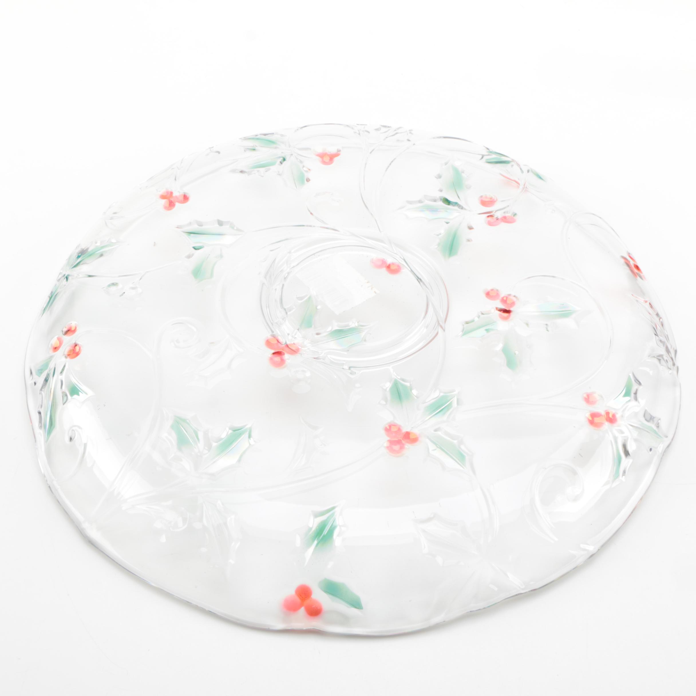 MIkasa "Seasons Holly Red" Chip and Dip Tray