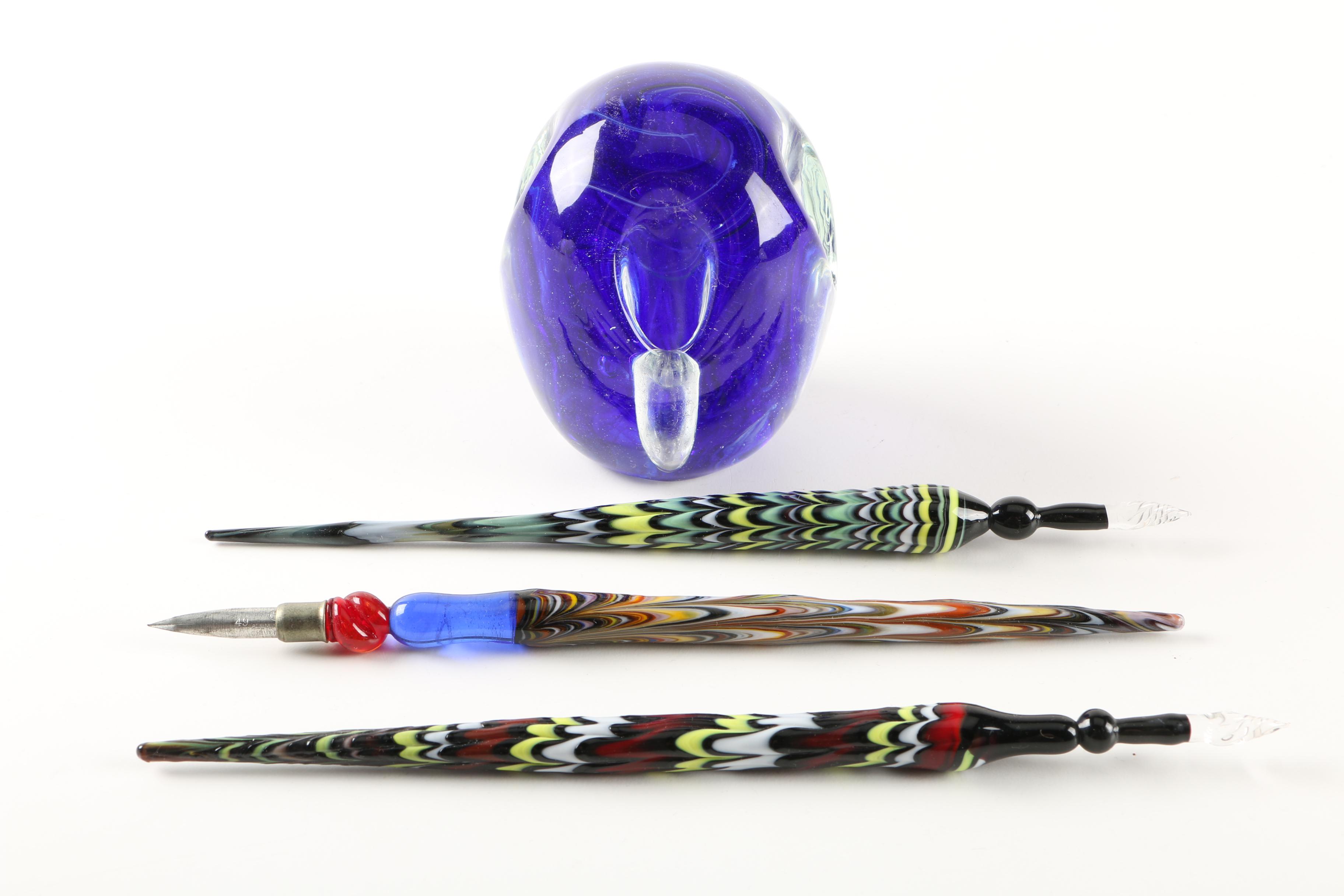 Art Glass Dip Pens with Penfolio Glass Holder