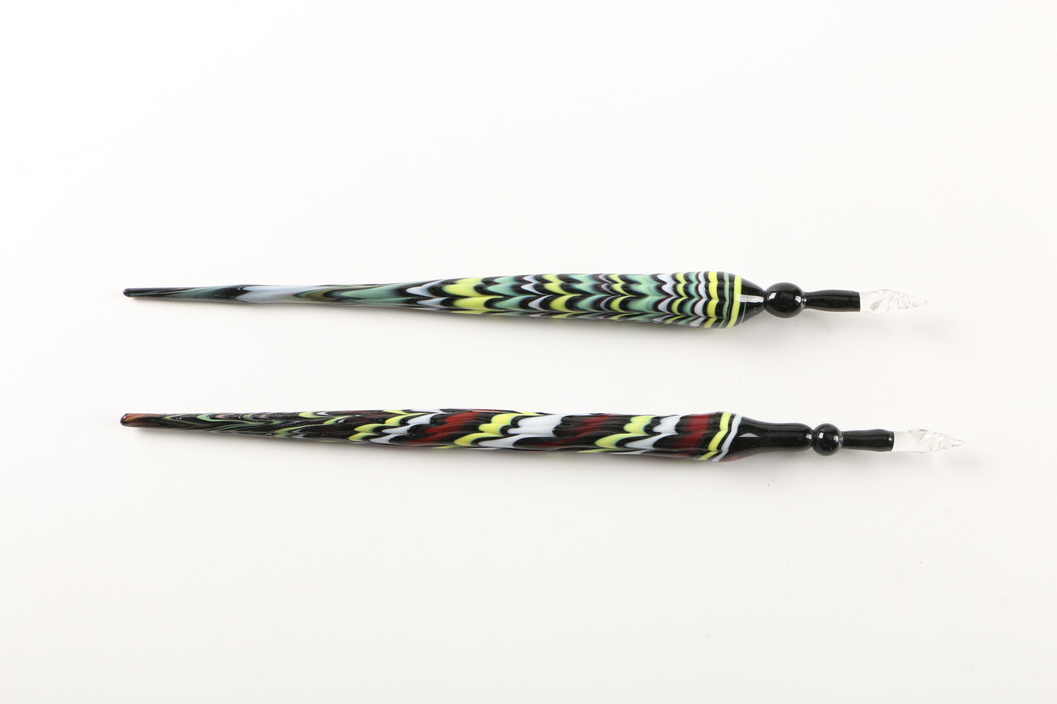 Art Glass Dip Pens with Penfolio Glass Holder