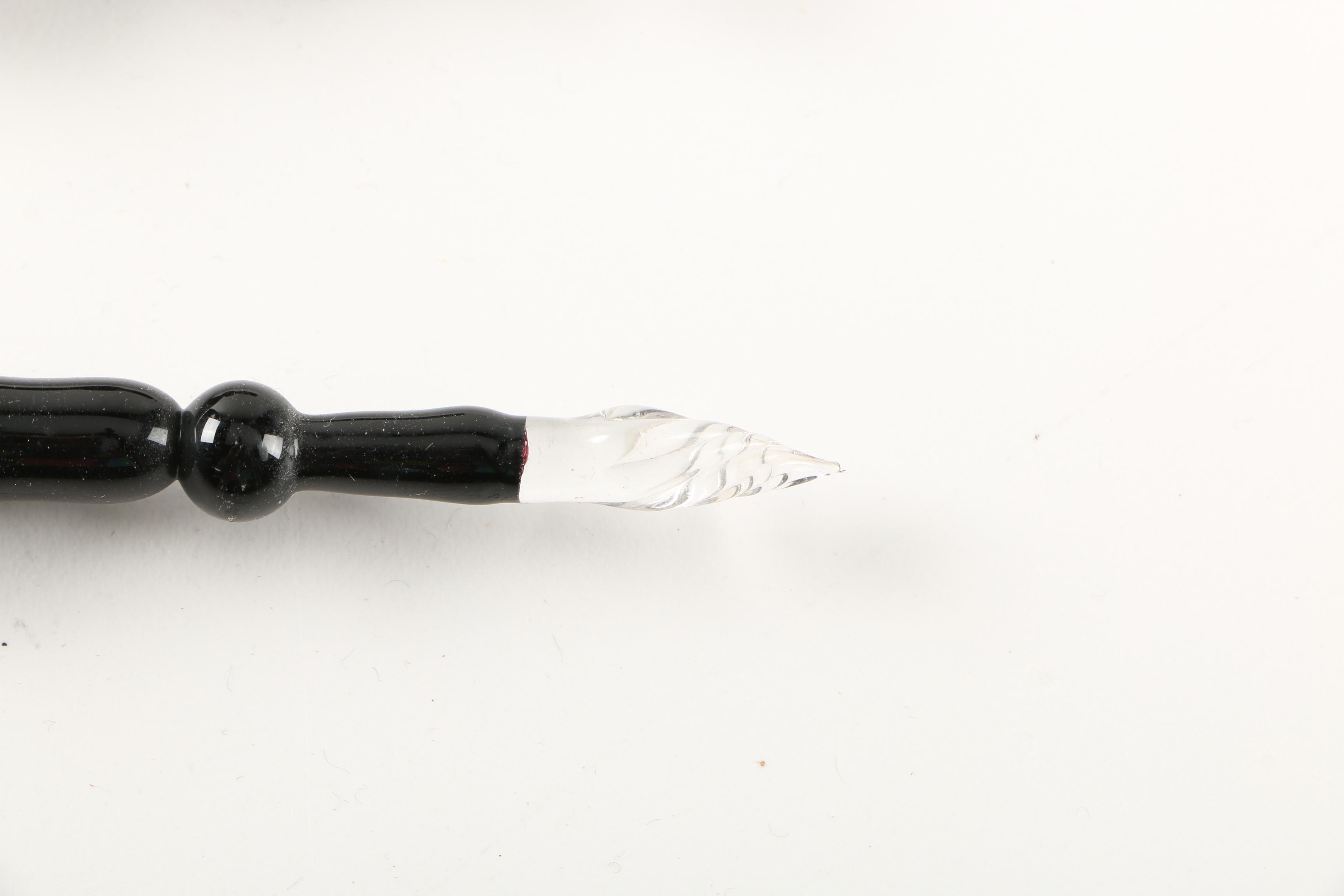 Art Glass Dip Pens with Penfolio Glass Holder