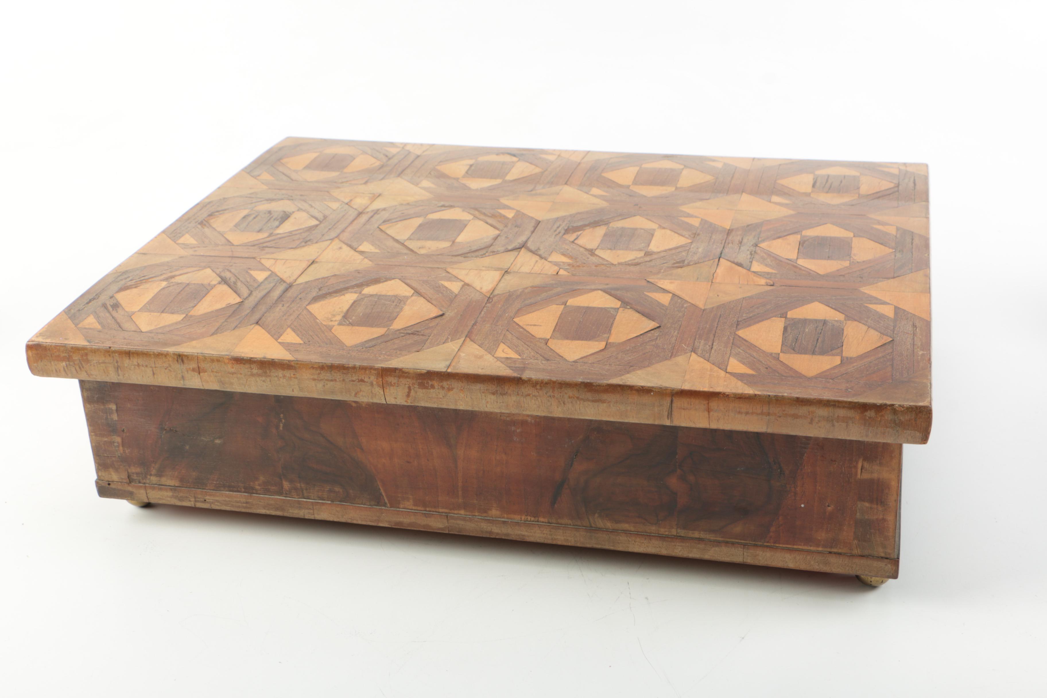 Vintage Mixed Wood Trinket Box