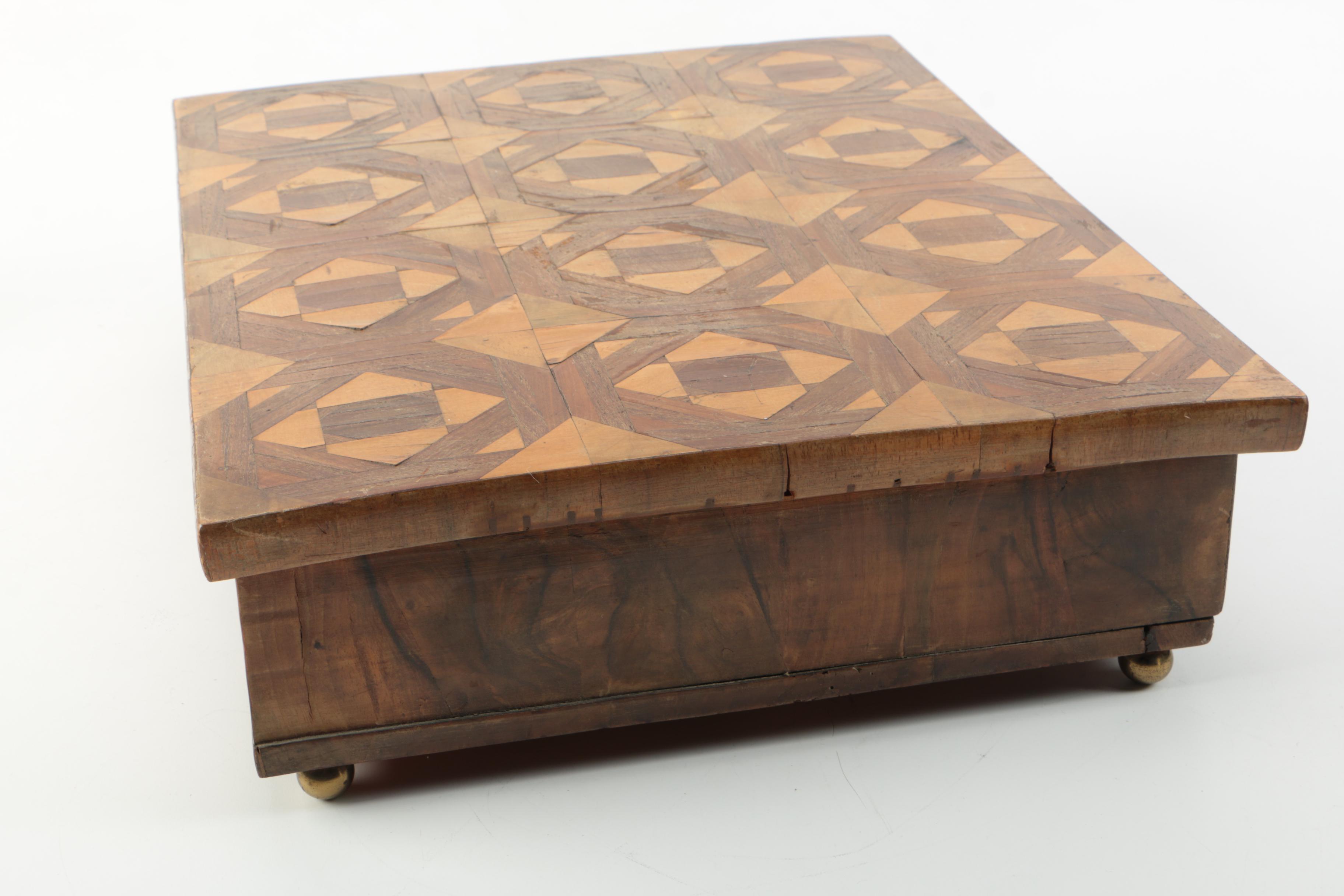 Vintage Mixed Wood Trinket Box