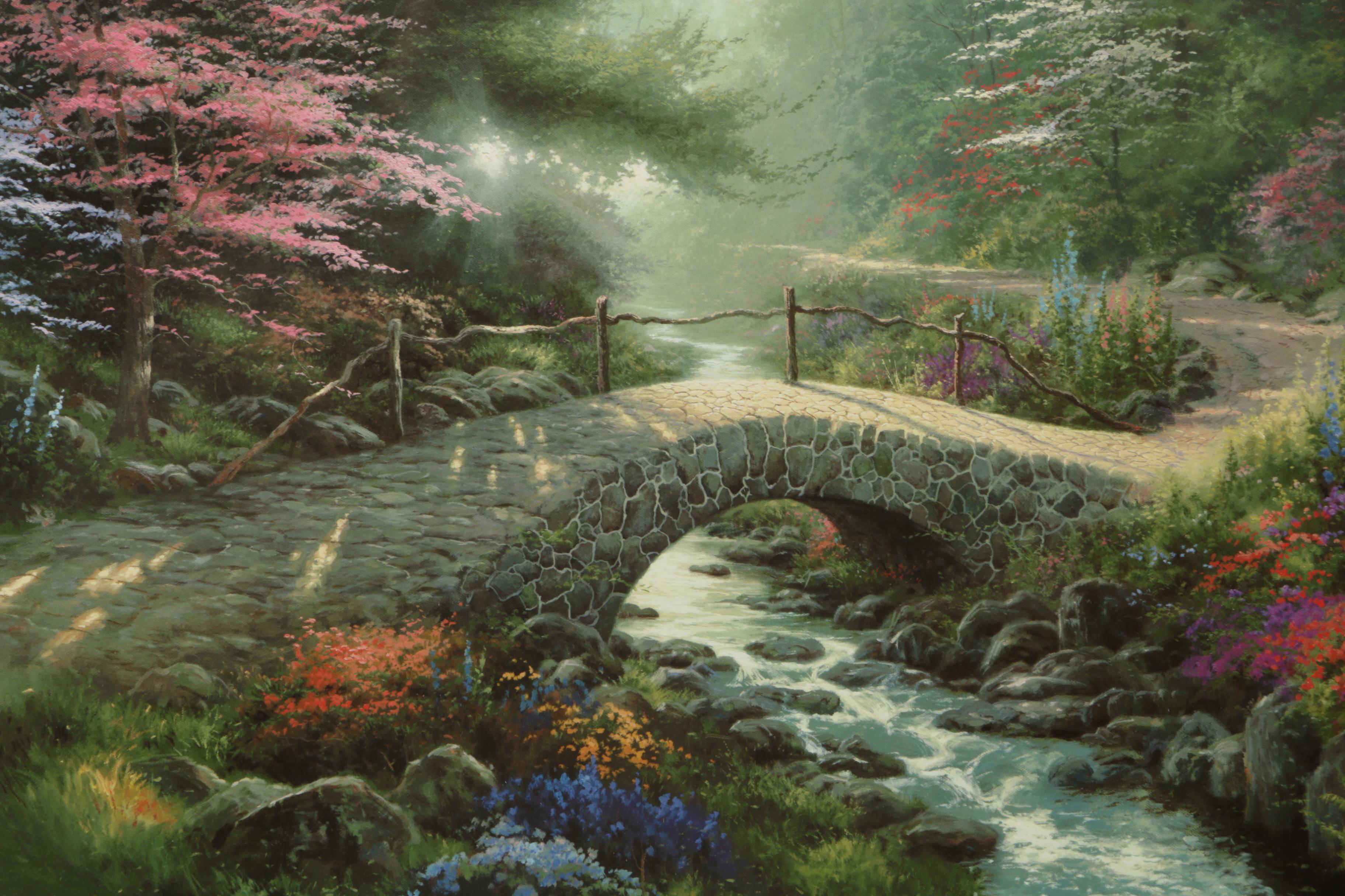 Reproduction Print After Thomas Kinkade "Bridge of Faith"