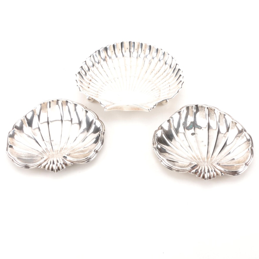 Gorham and Dunkirk Silversmiths Shell-Shaped Sterling Bon Bon Bowls