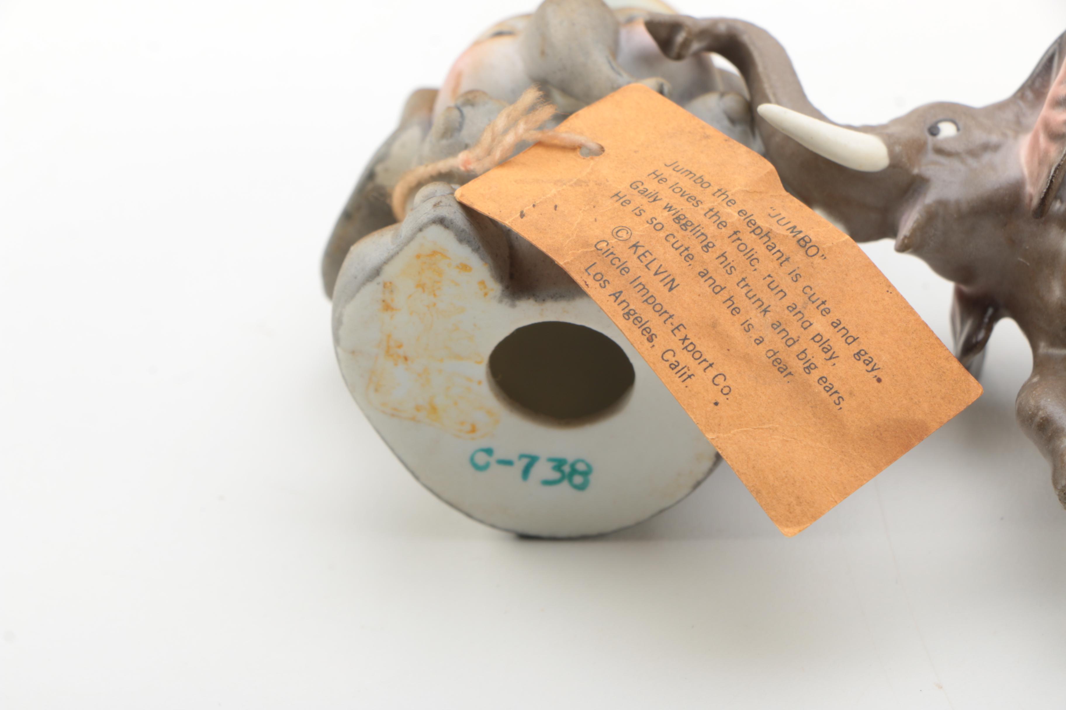 VIntage Porcelain and Ceramic Elephant Figurines