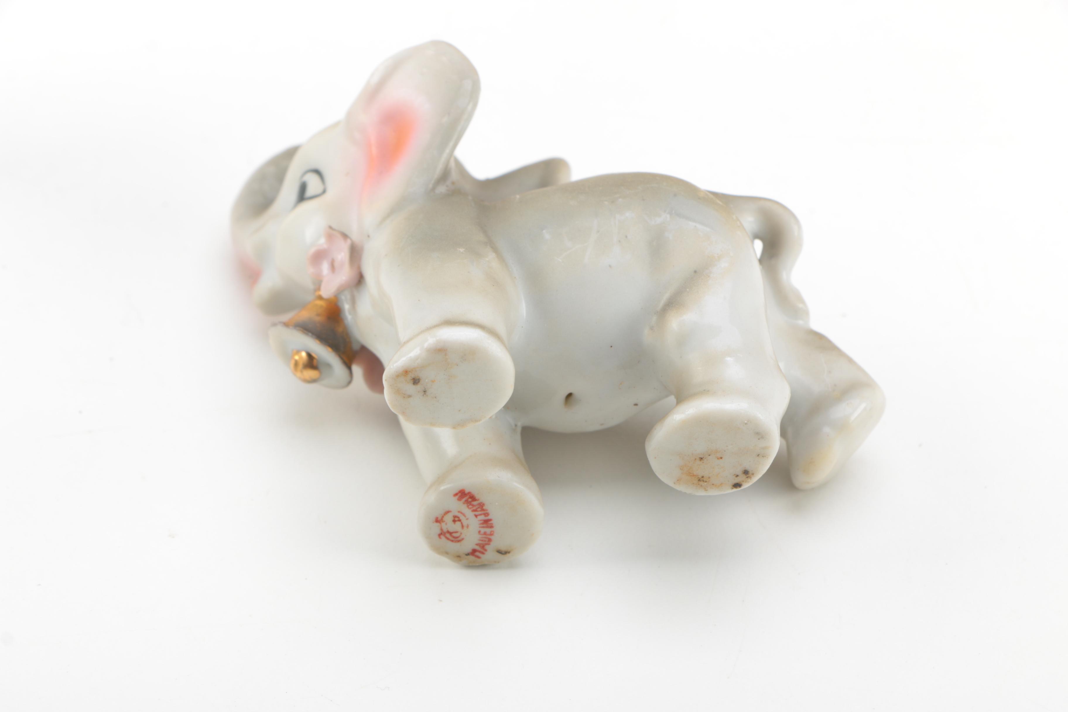 VIntage Porcelain and Ceramic Elephant Figurines