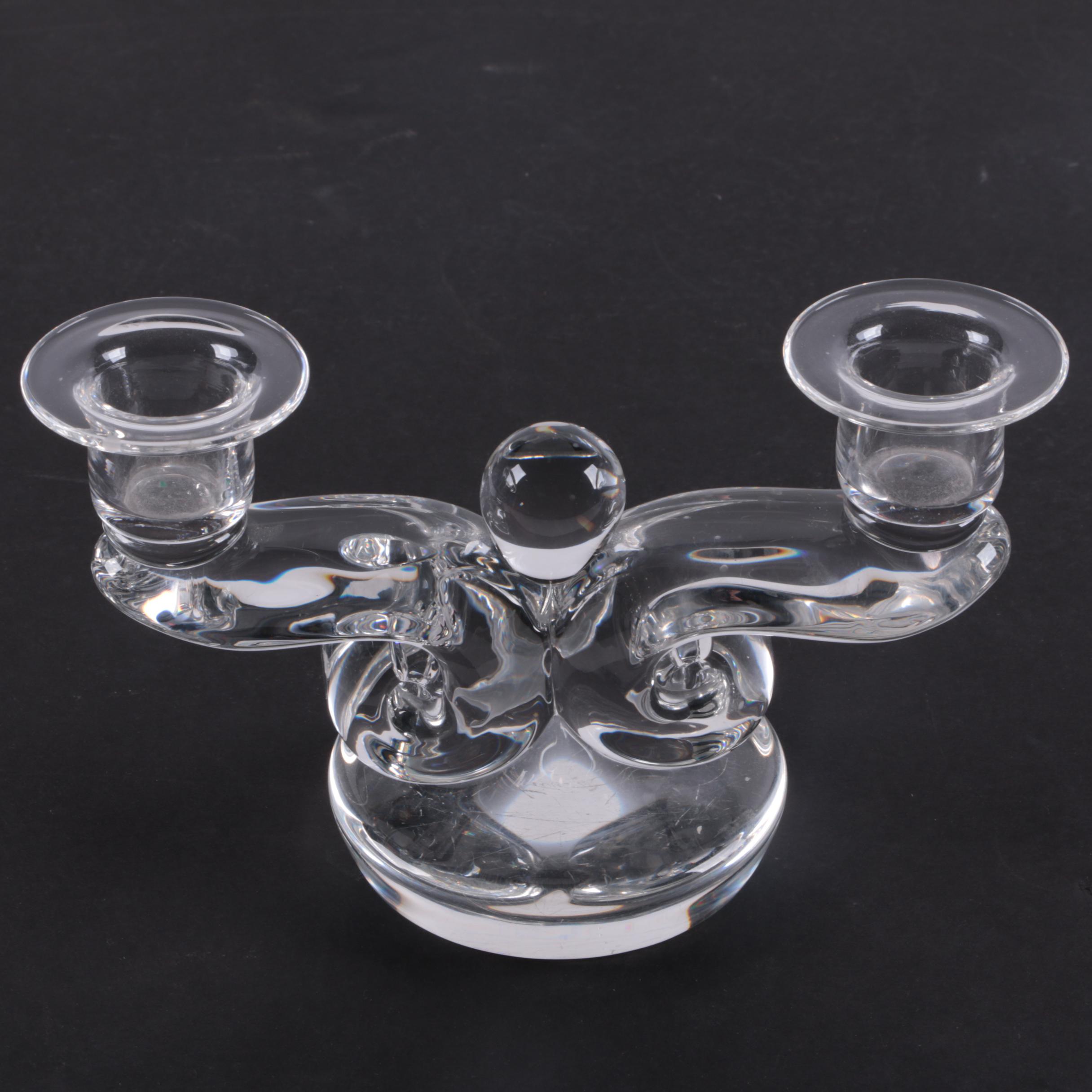 Baccarat Crystal Vase with Candlestick Holder