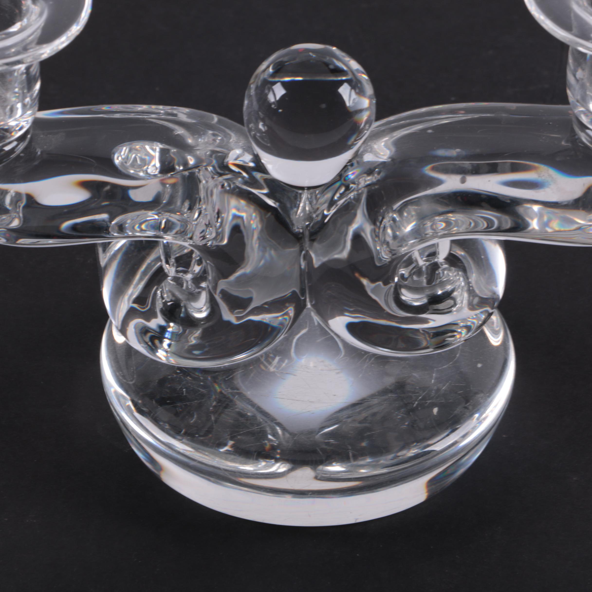 Baccarat Crystal Vase with Candlestick Holder