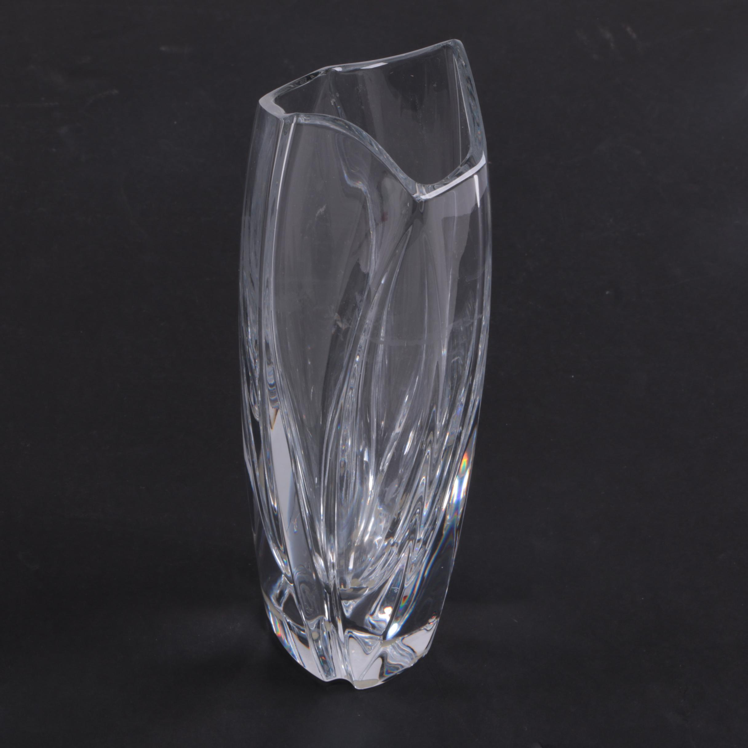 Baccarat Crystal Vase with Candlestick Holder