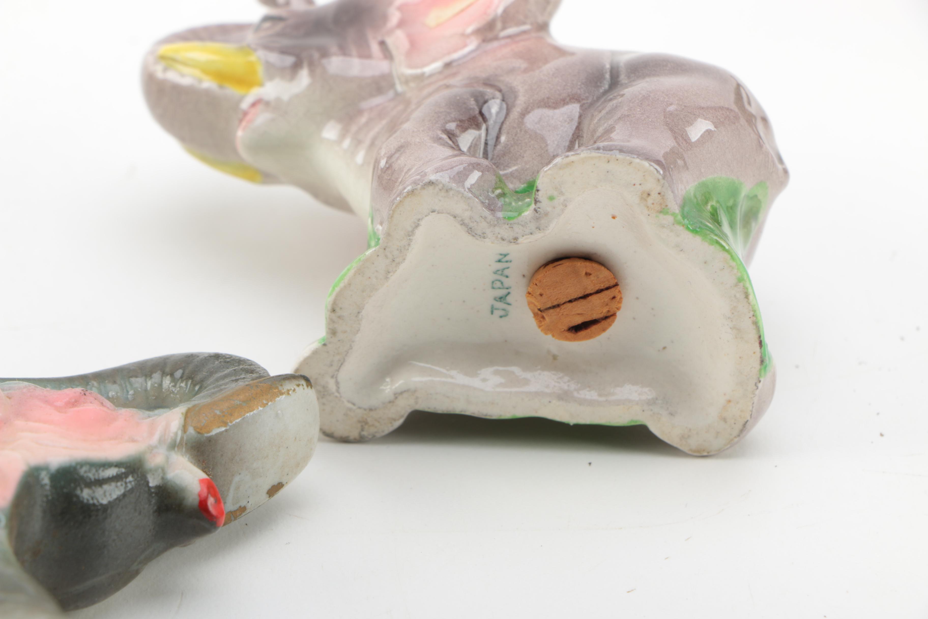 VIntage Porcelain and Ceramic Elephant Figurines