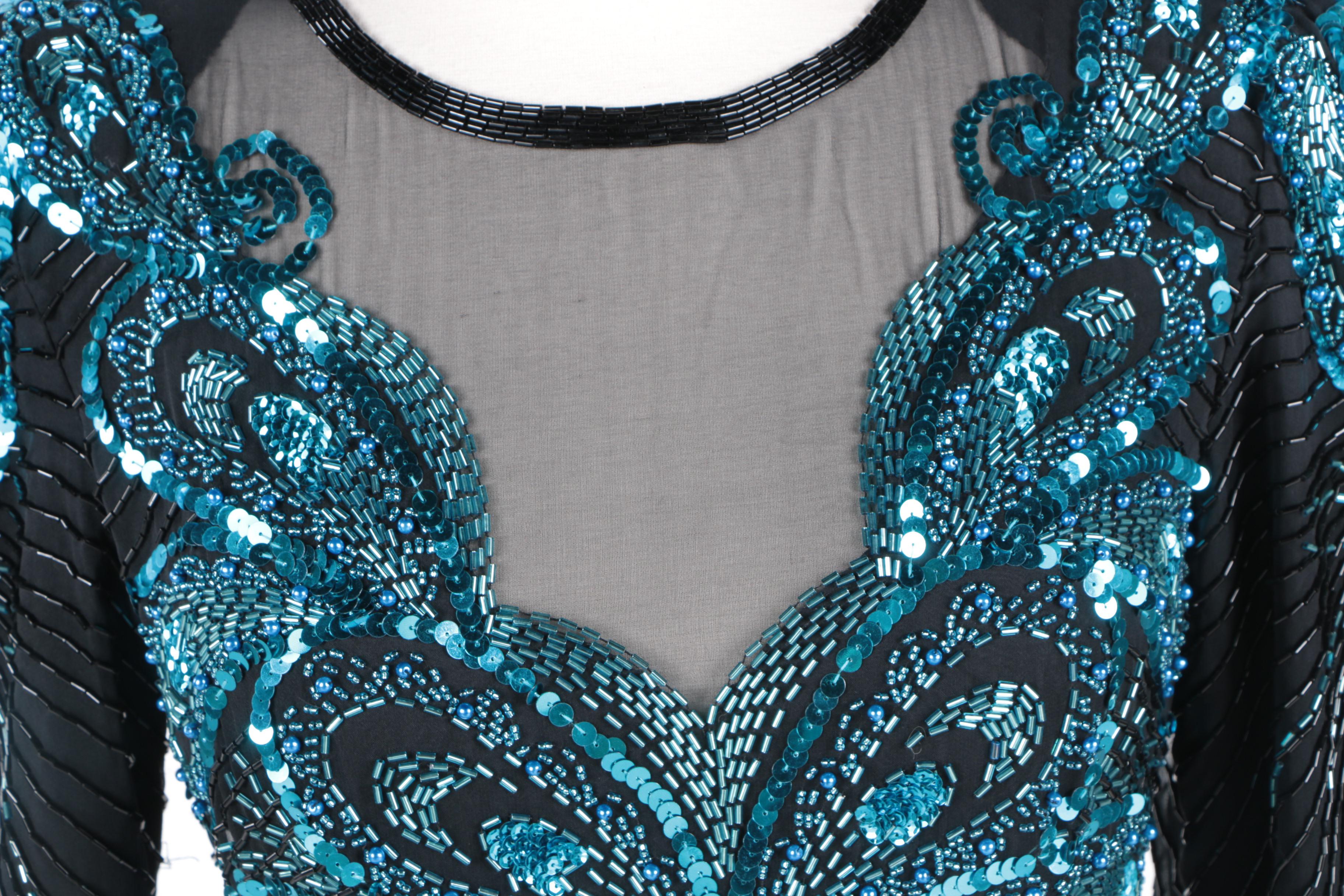 Circa 1990s A.J. Bari Embellished Dress