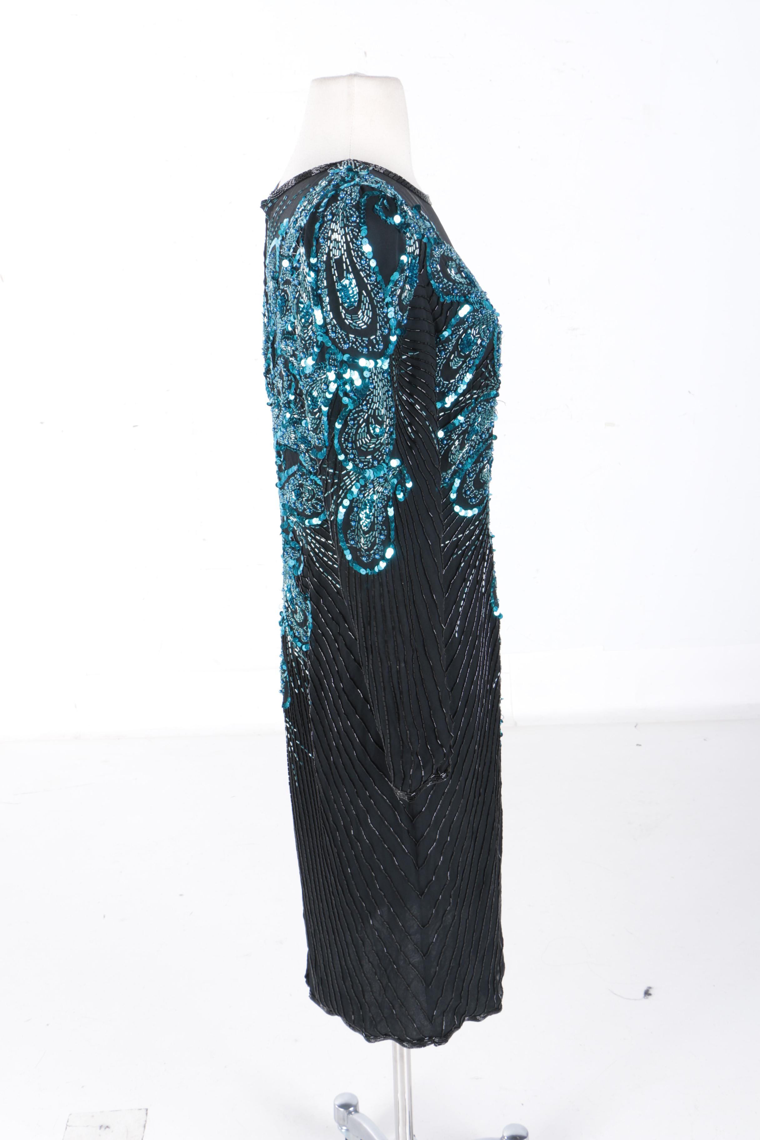 Circa 1990s A.J. Bari Embellished Dress