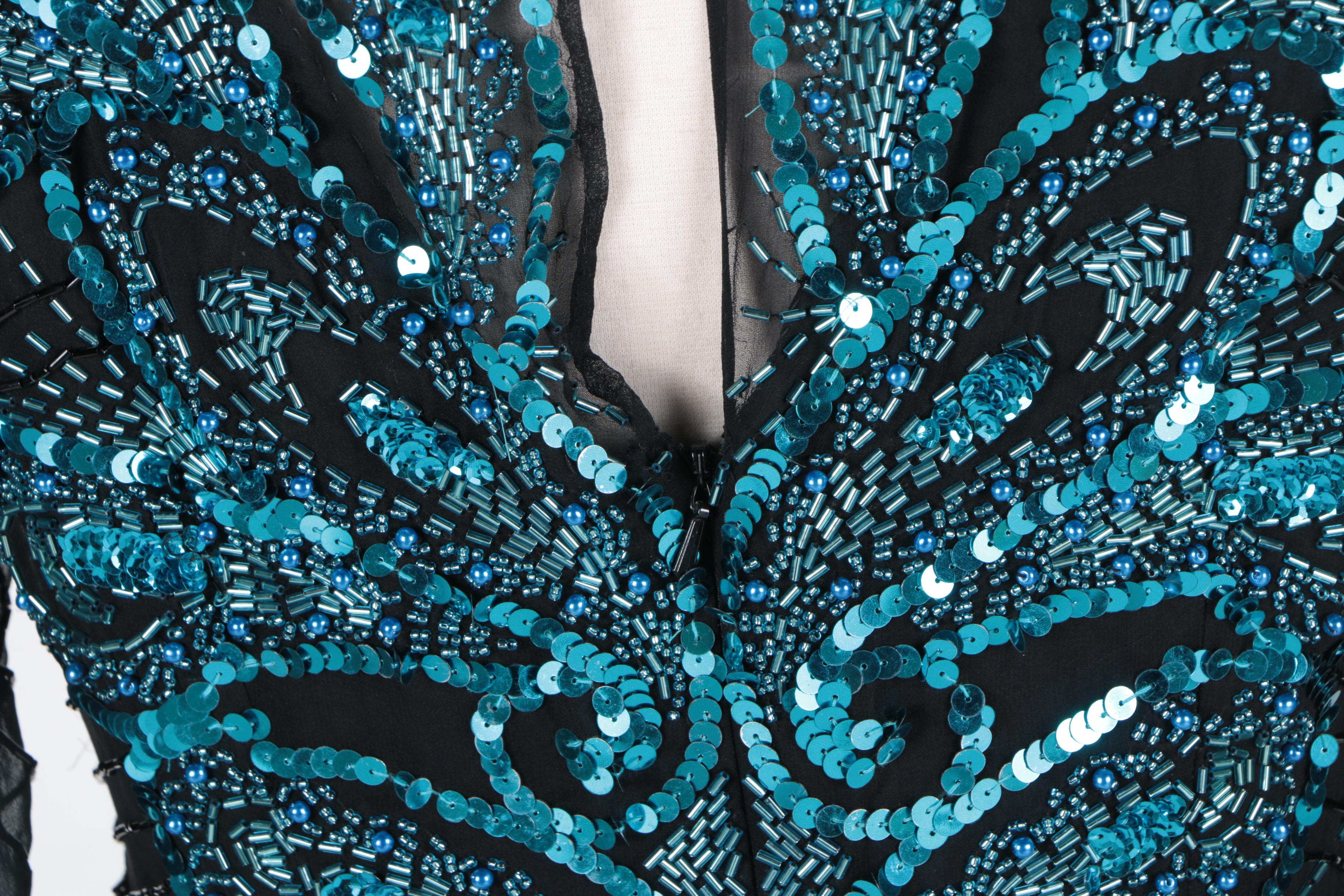 Circa 1990s A.J. Bari Embellished Dress